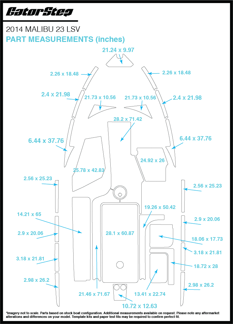 2014 Malibu 23 LSV GatorStep Flooring Dimensions