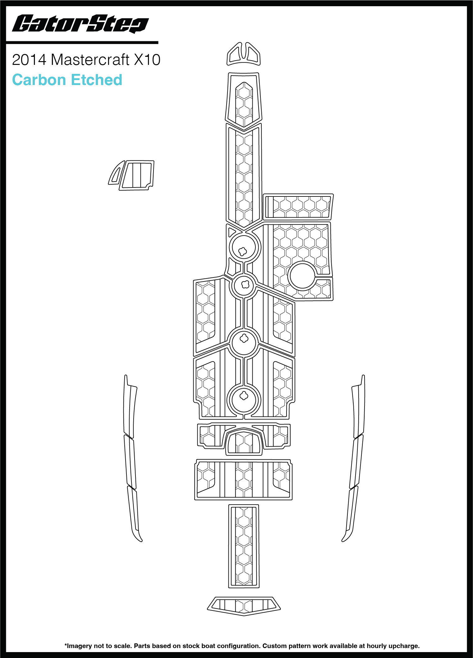 2014 Mastercraft X10 GatorStep Flooring Carbon Etched