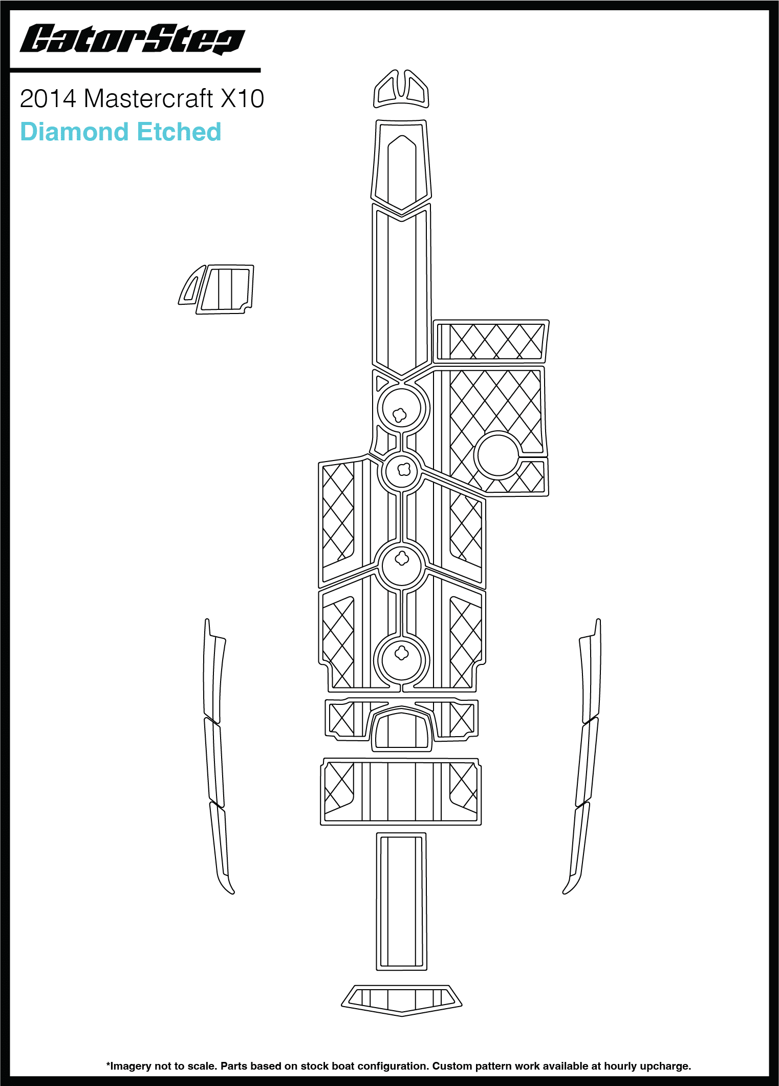 2014 Mastercraft X10 GatorStep Flooring Diamond Etched