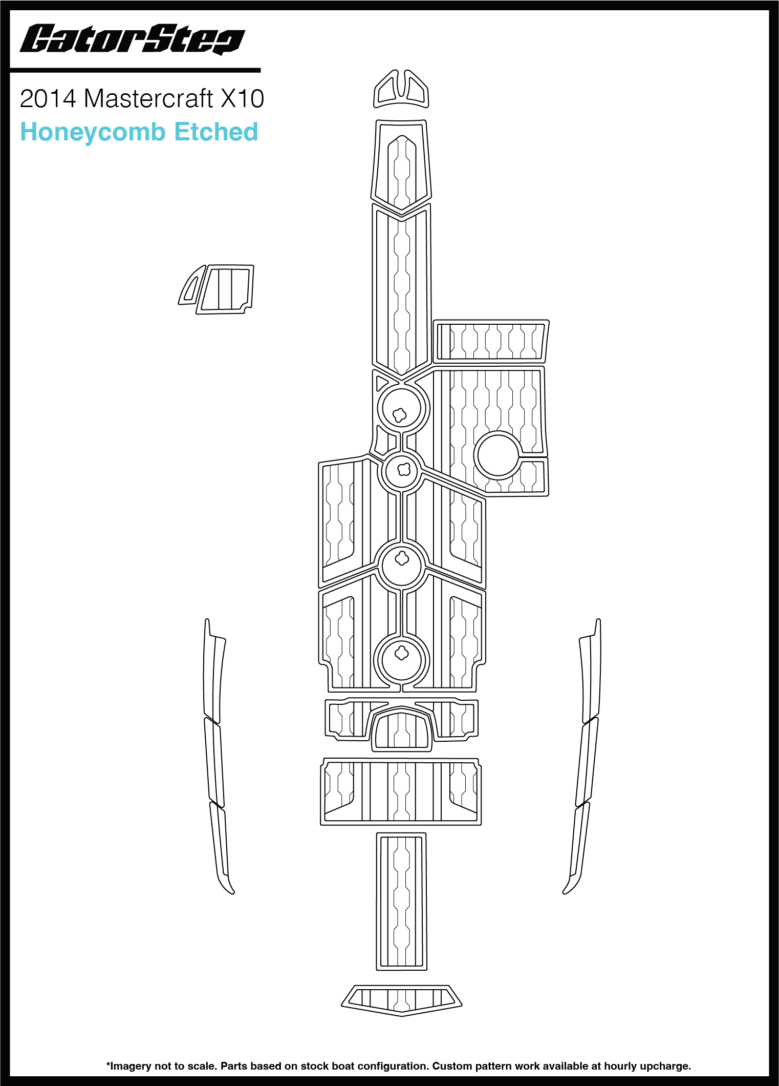 2014 Mastercraft X10 GatorStep Flooring Honeycomb Etched