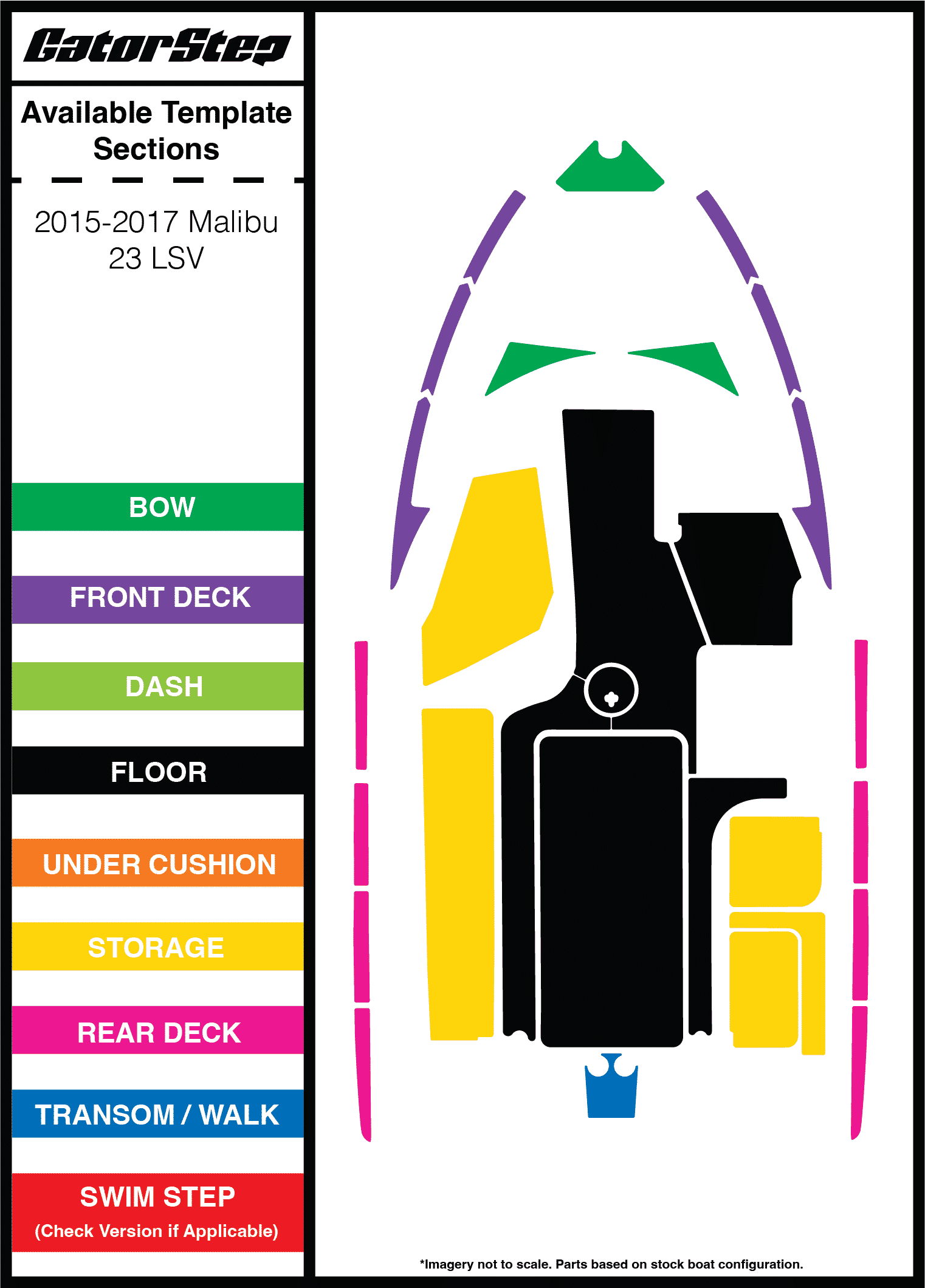 2015-2017 Malibu 23 LSV GatorStep Flooring Parts