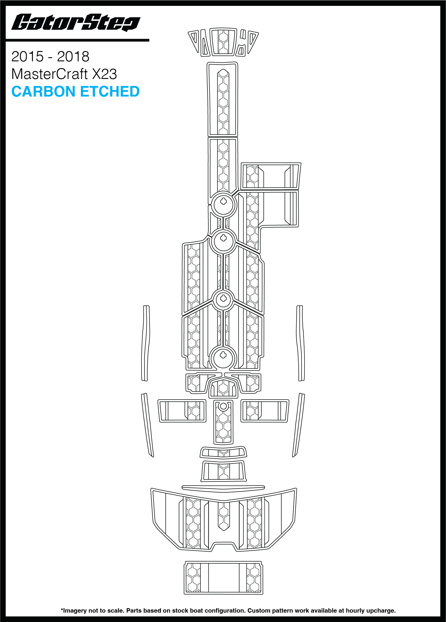 2015-2018 Mastercraft X23 GatorStep Flooring Carbon Etched