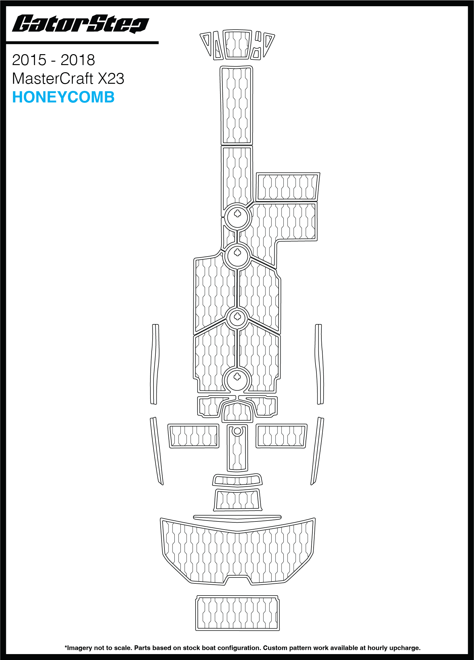 2015-2018 Mastercraft X23 GatorStep Flooring Honeycomb