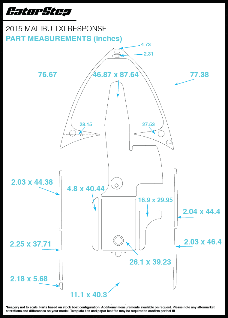 2015 Malibu TXi Response GatorStep Flooring Dimensions