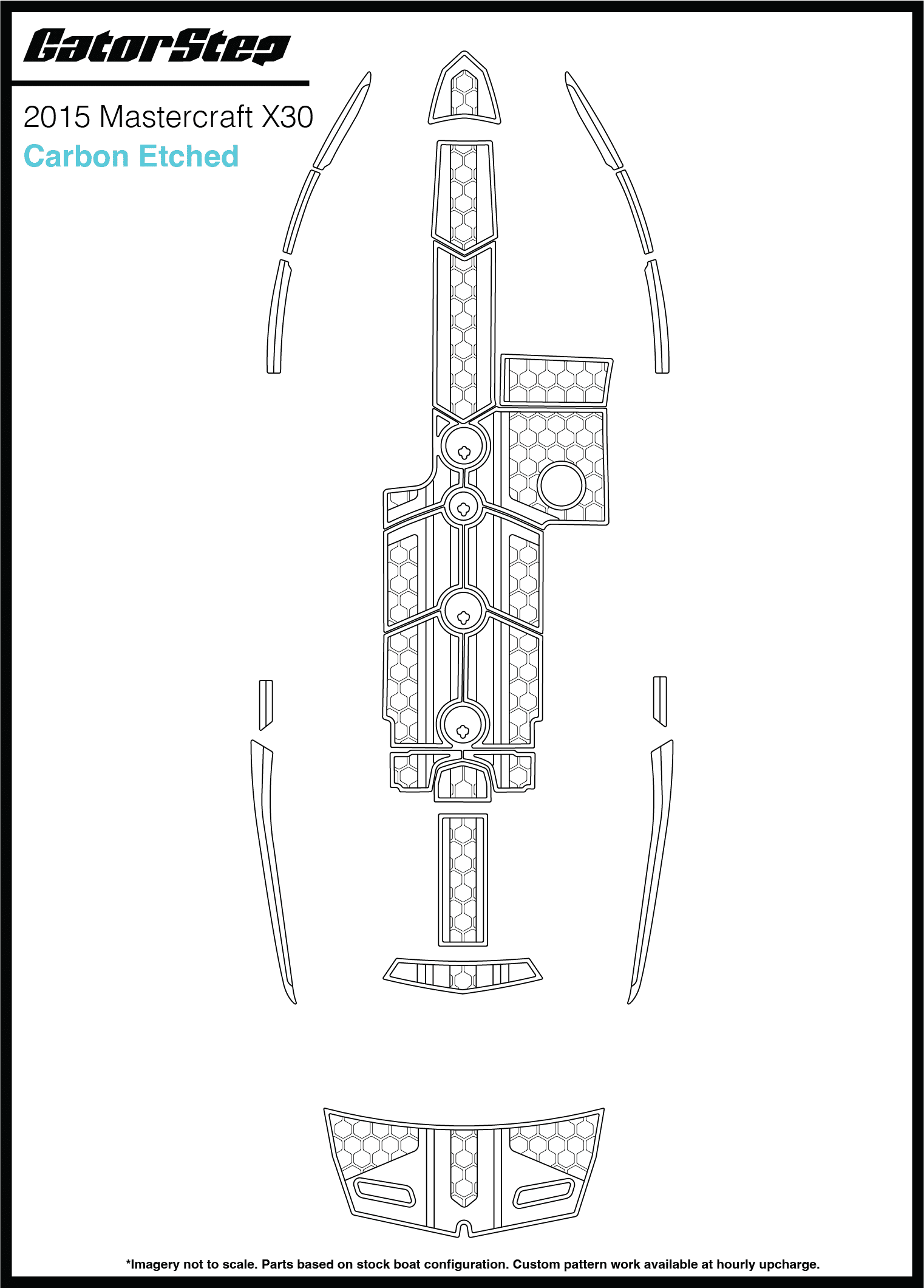 2015 Mastercraft X30 GatorStep Flooring Carbon Etched