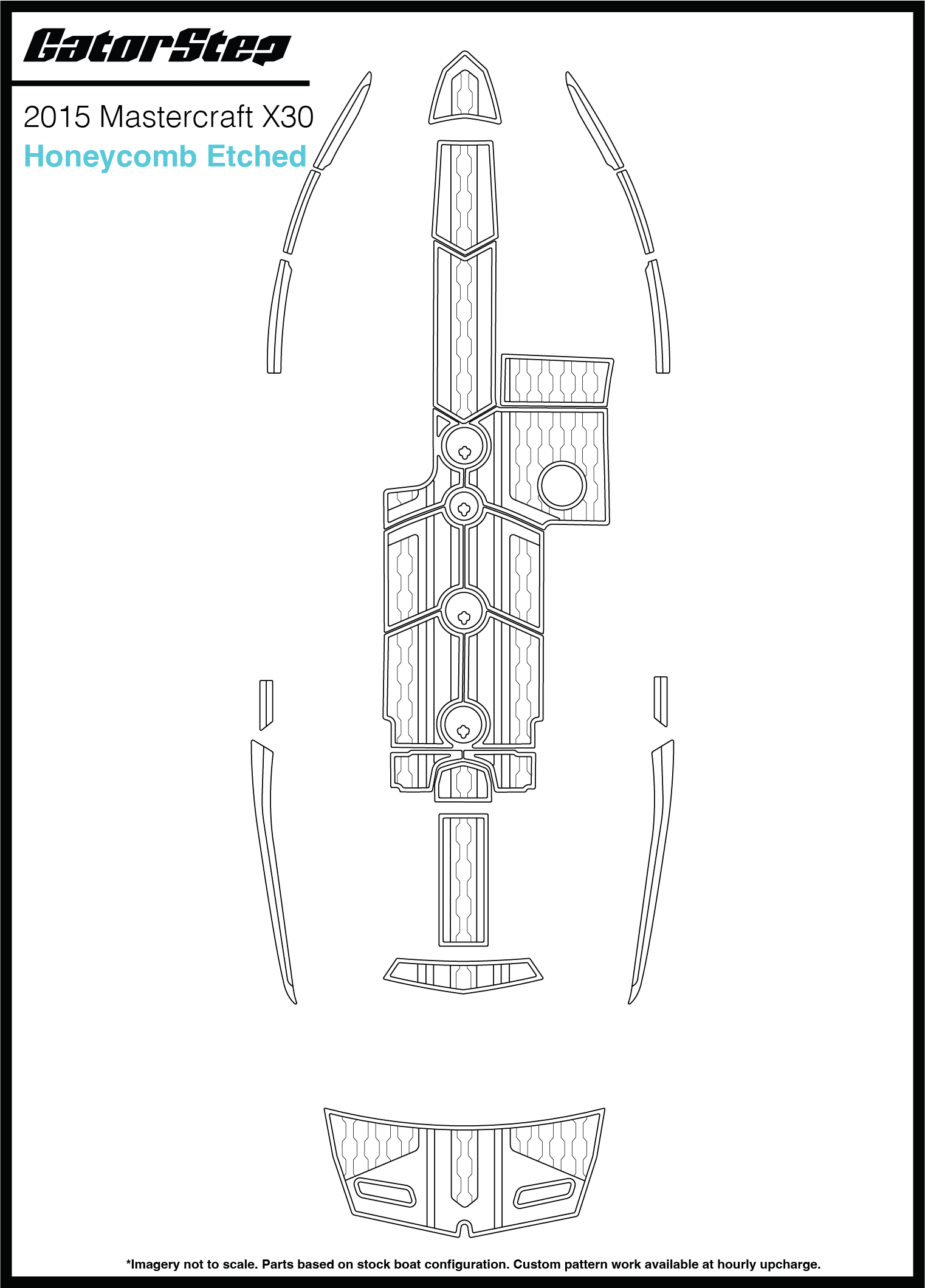 2015 Mastercraft X30 GatorStep Flooring Honeycomb Etched