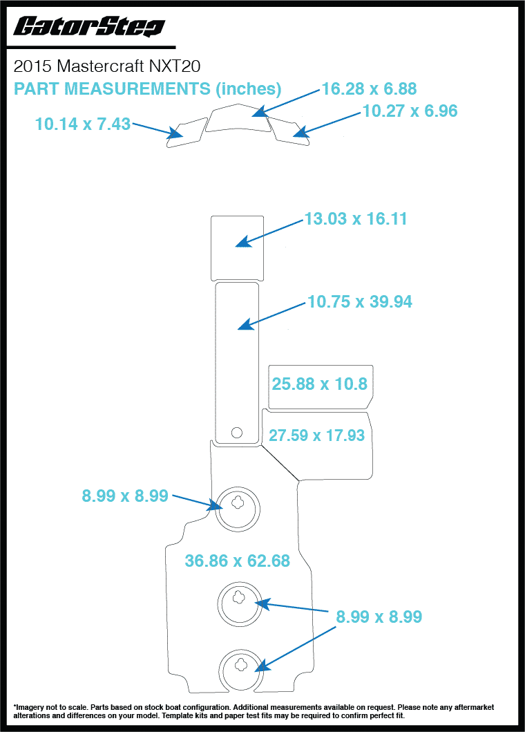 2015 Mastercraft NXT20 GatorStep Flooring Dimensions