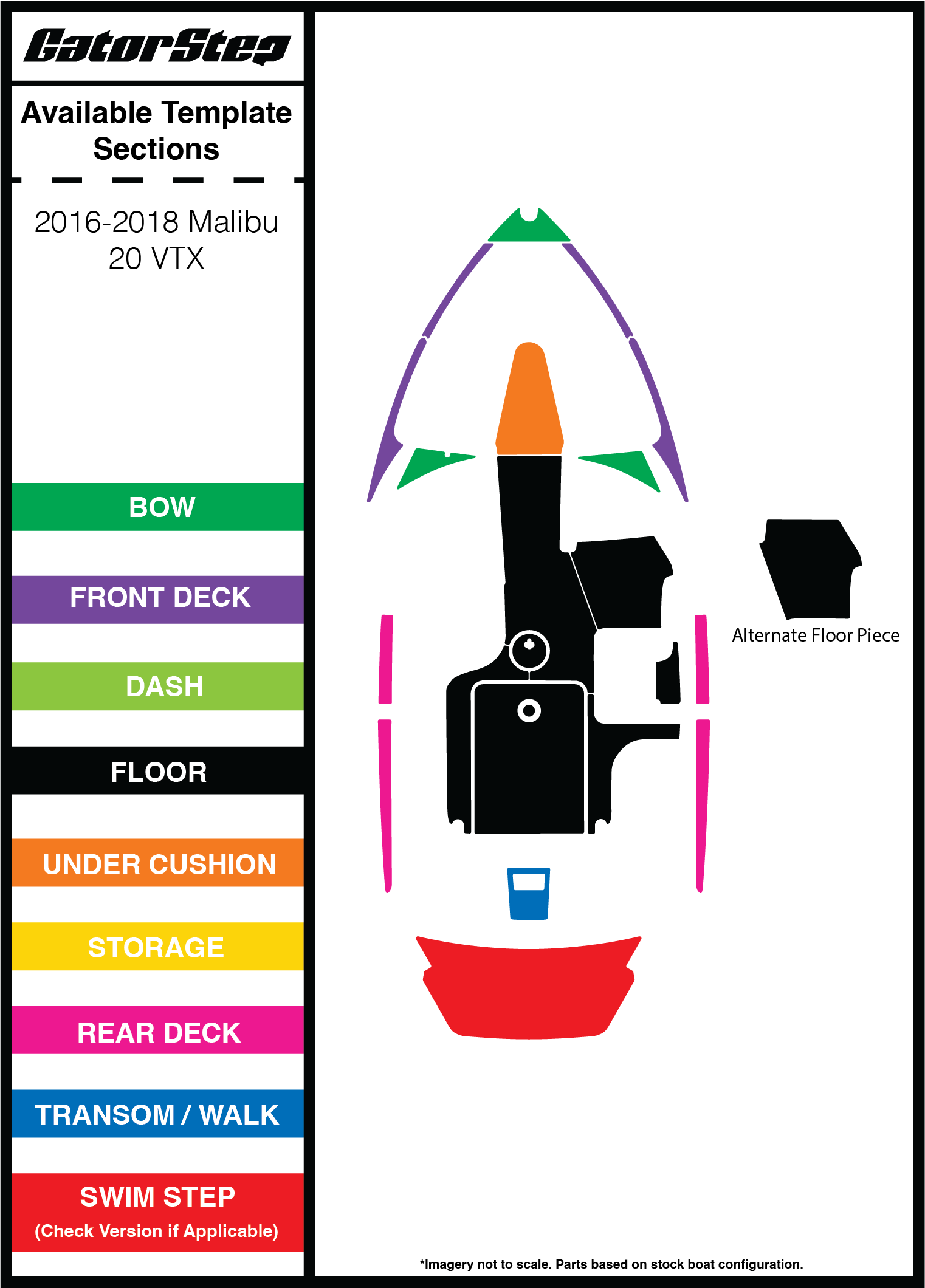 2016-2018 Malibu 20 VTX GatorStep Flooring Parts