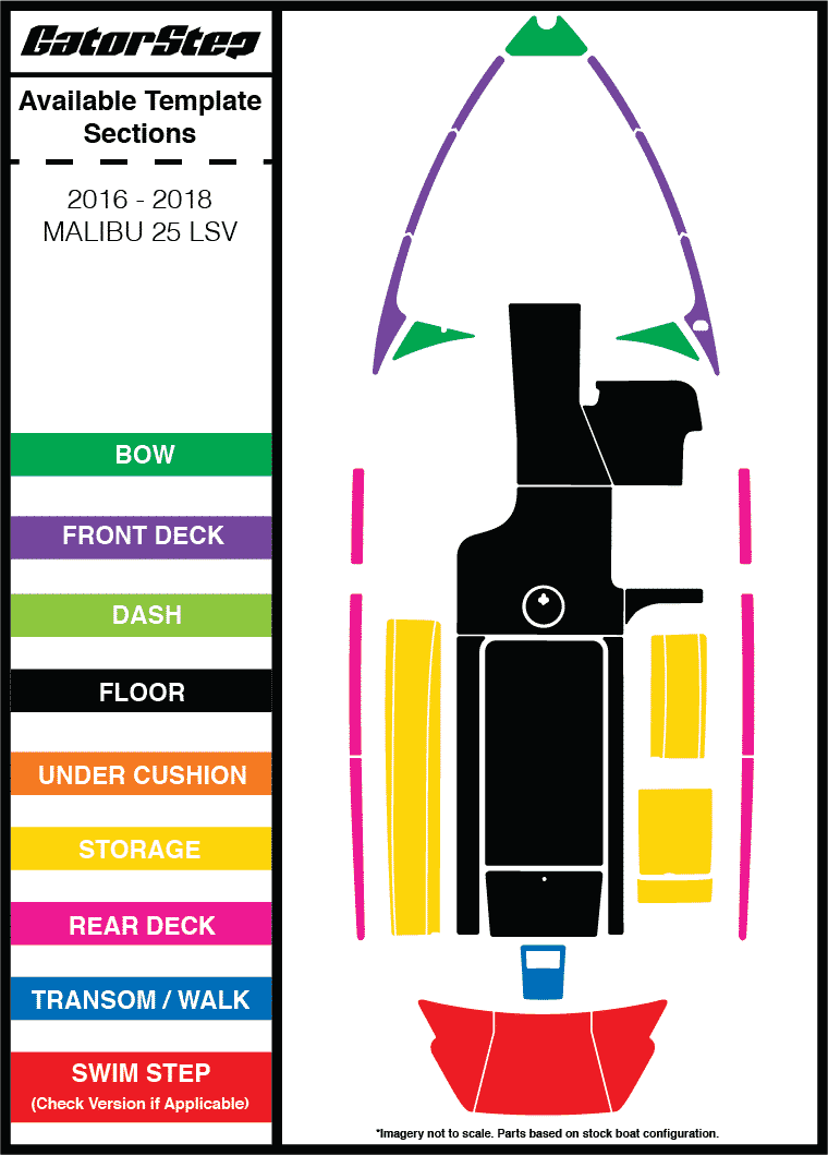 2016-2018 Malibu 25 LSV GatorStep Flooring Parts