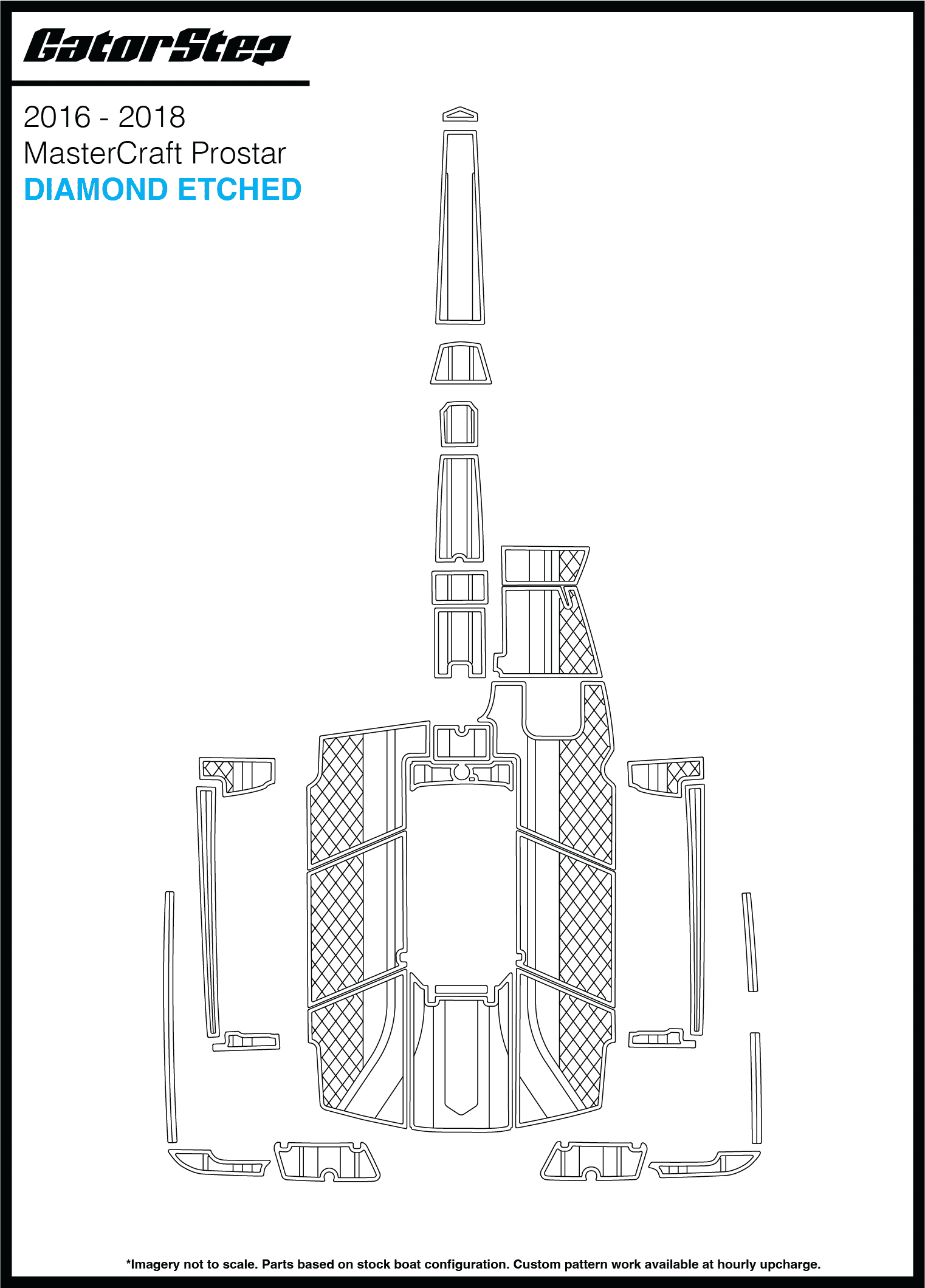 2016-2018 Mastercraft ProStar GatorStep Flooring Diamond Etched