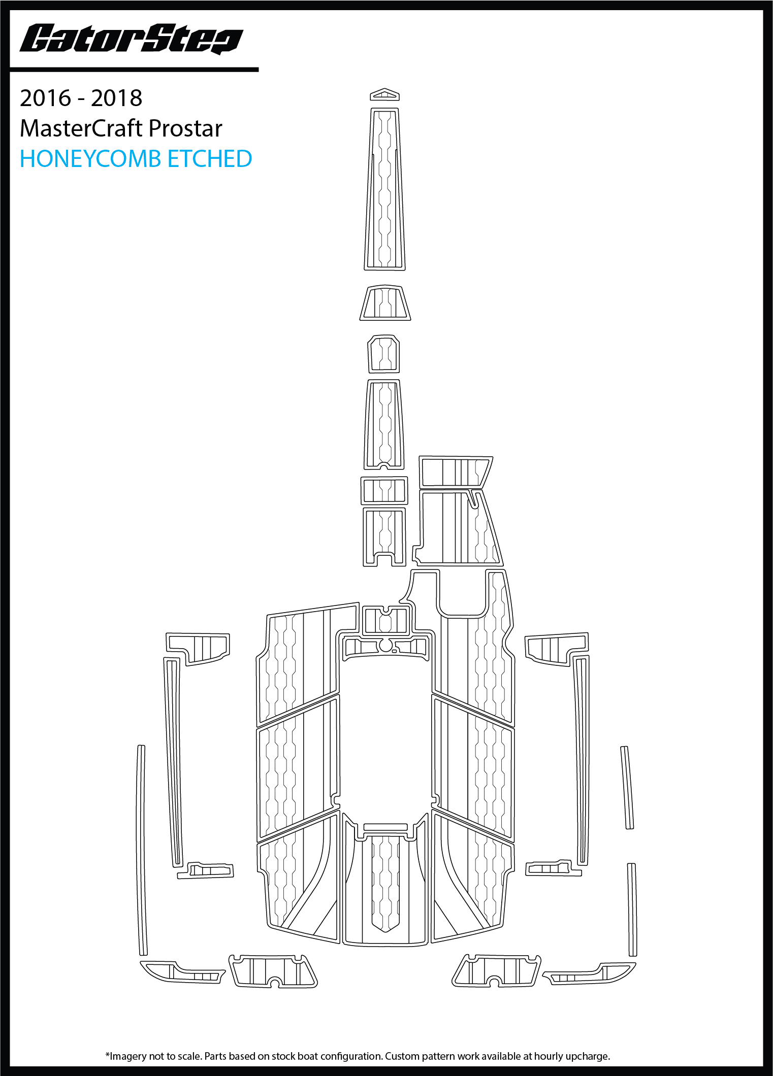 2016-2018 Mastercraft ProStar GatorStep Flooring Honeycomb Etched