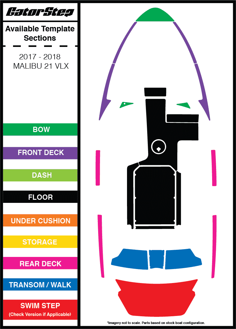 2017-2019 Malibu 21 VLX GatorStep Flooring Parts