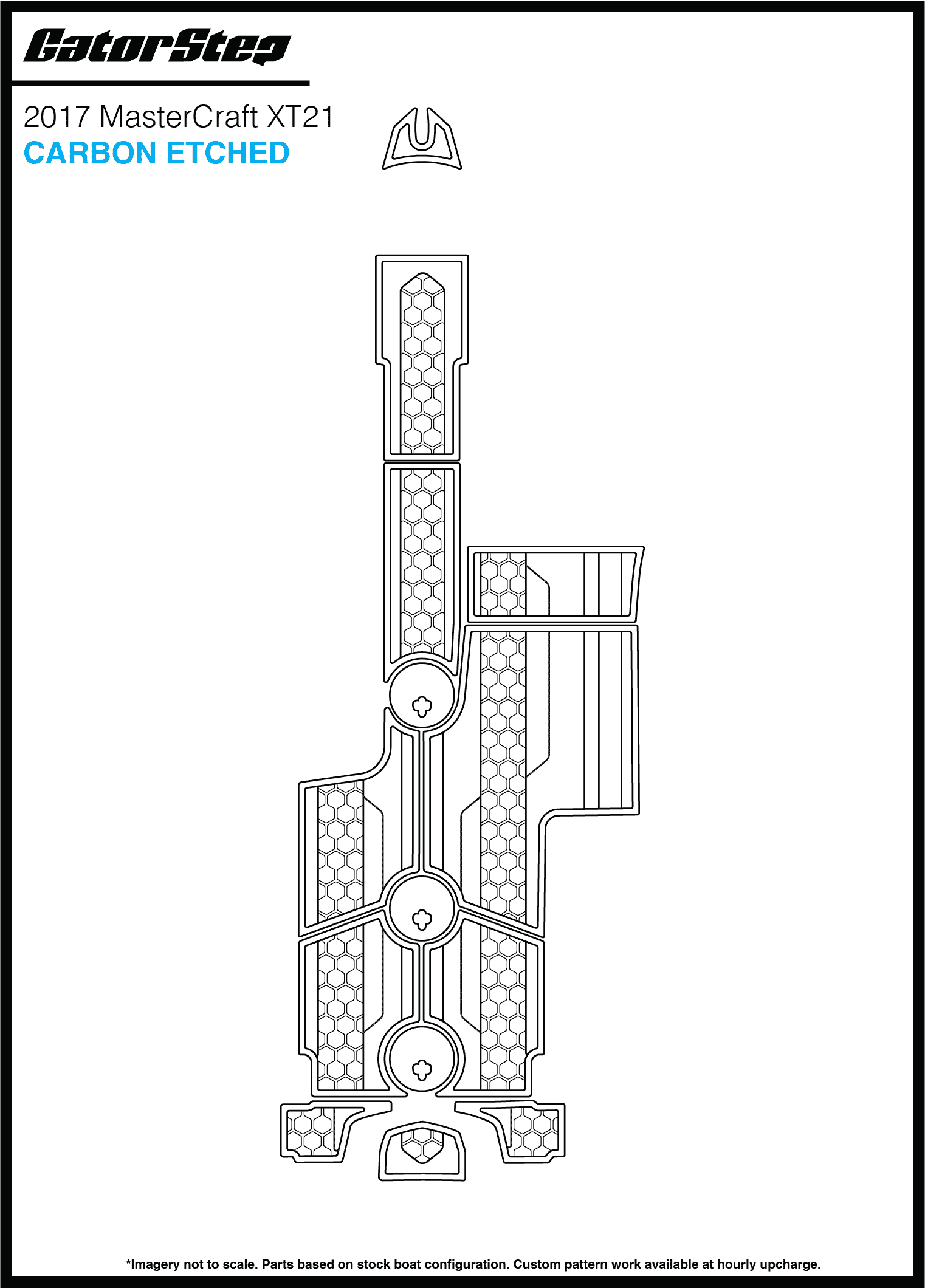 2017 MasterCraft XT21 GatorStep Flooring Carbon Etched