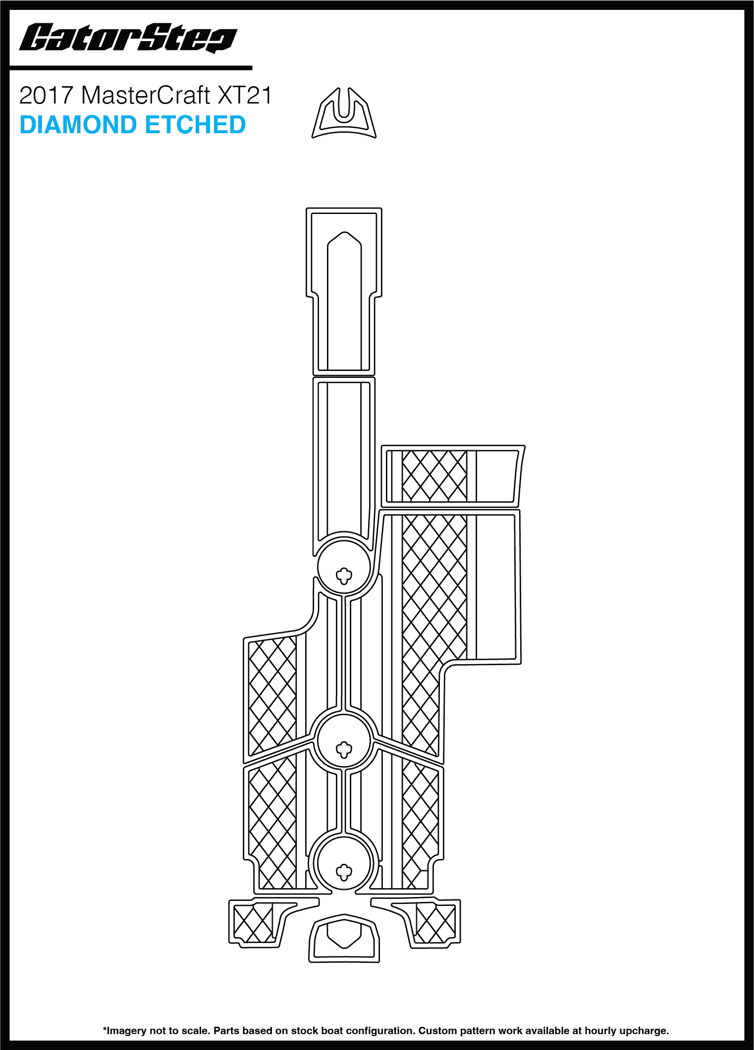2017 MasterCraft XT21 GatorStep Flooring Diamond Etched
