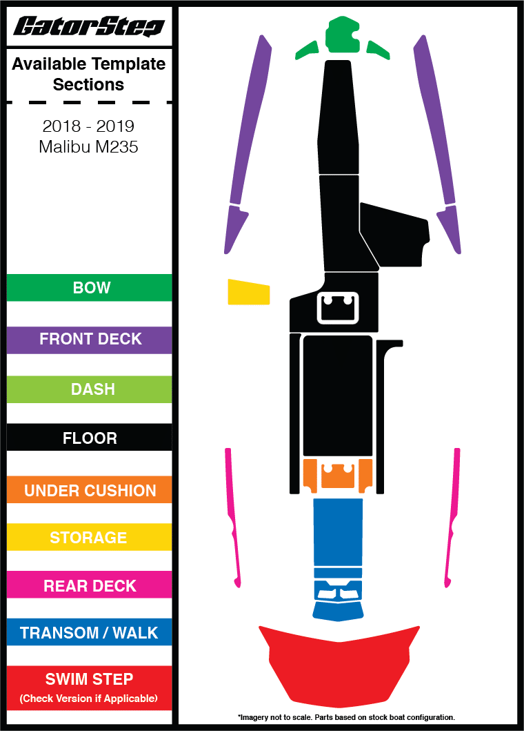 2018-2019 Malibu M235 GatorStep Flooring Parts