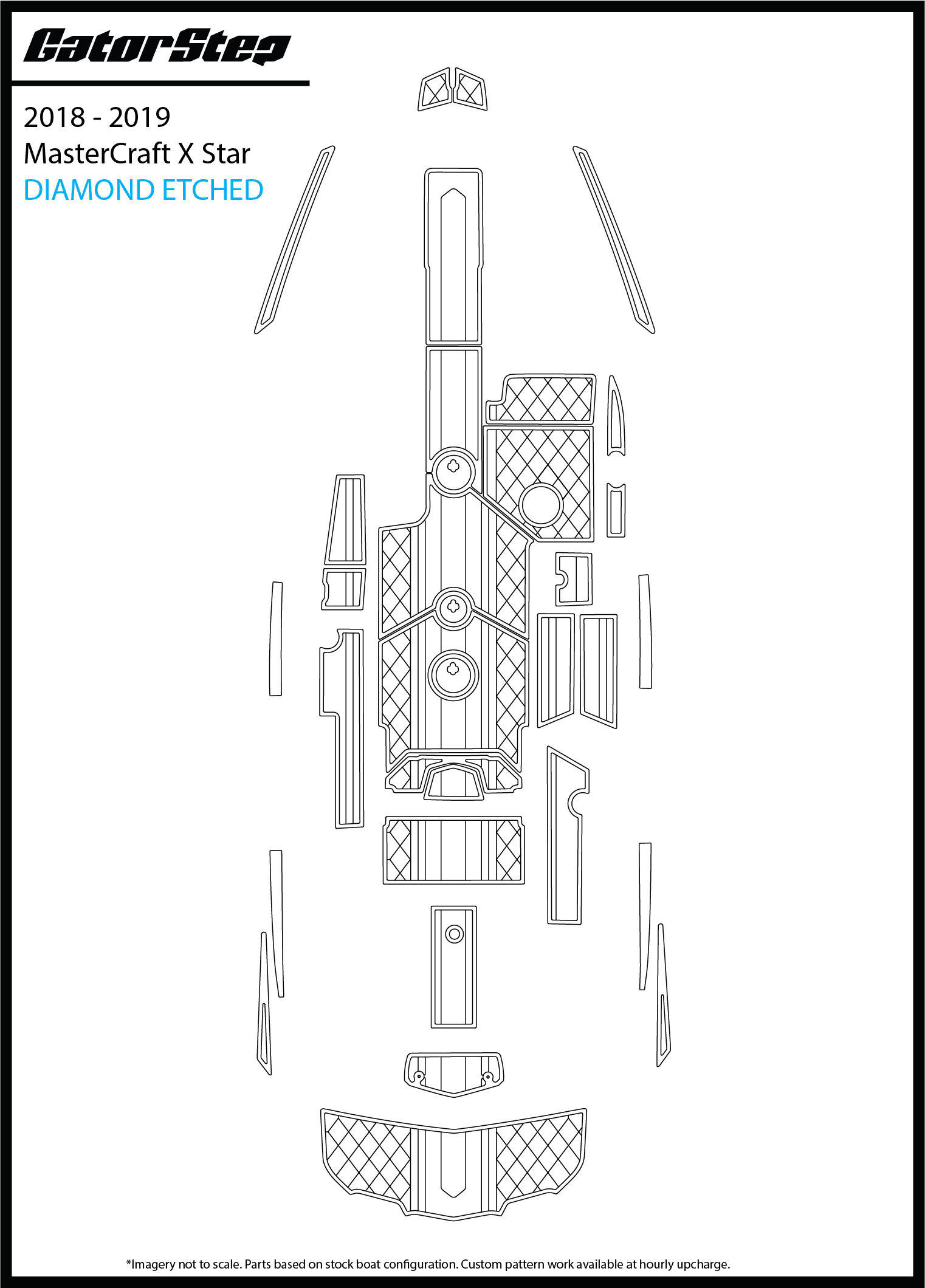 2018-2019 MasterCraft XStar GatorStep Flooring Diamond Etched