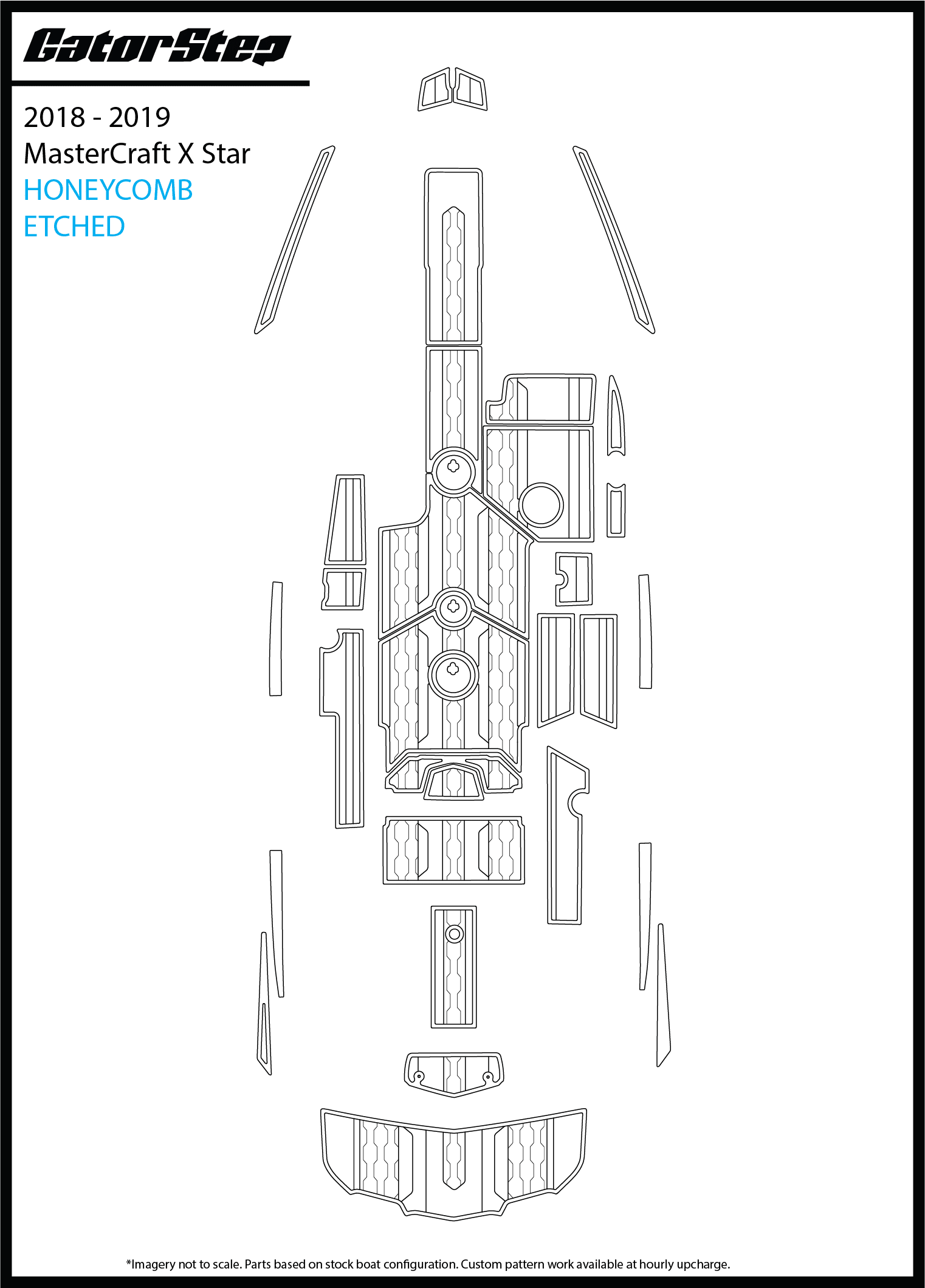 2018-2019 MasterCraft XStar GatorStep Flooring Honeycomb Etched