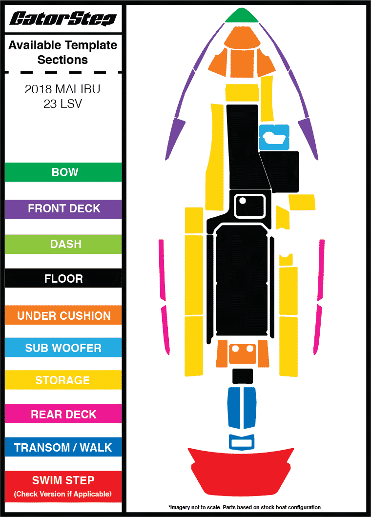 2018 Malibu 23 LSV GatorStep Flooring Parts