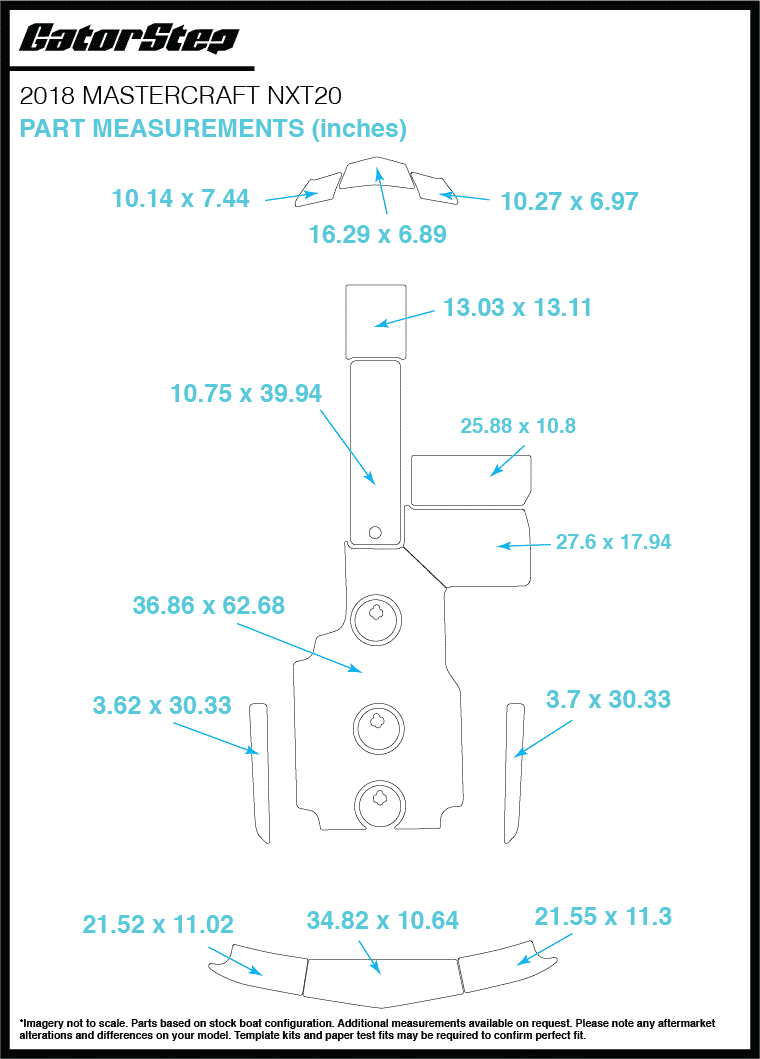 2018 Mastercraft NXT20 GatorStep Flooring Dimensions