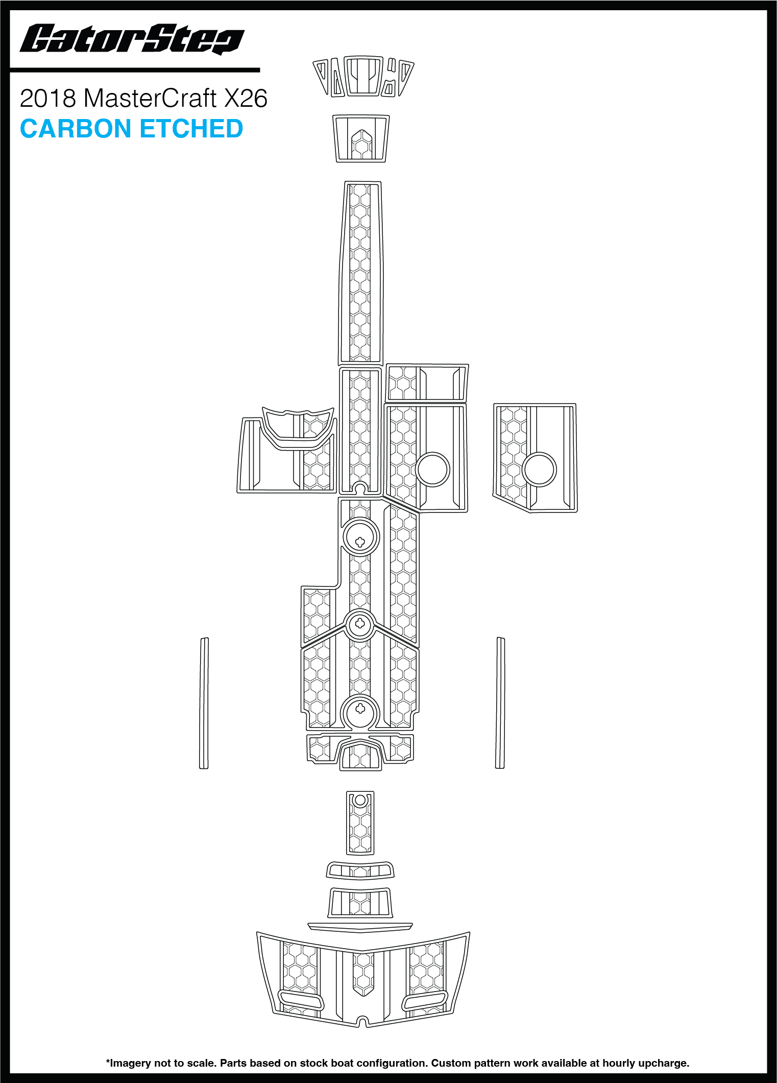 2018 MasterCraft X26 GatorStep Flooring Carbon Etched