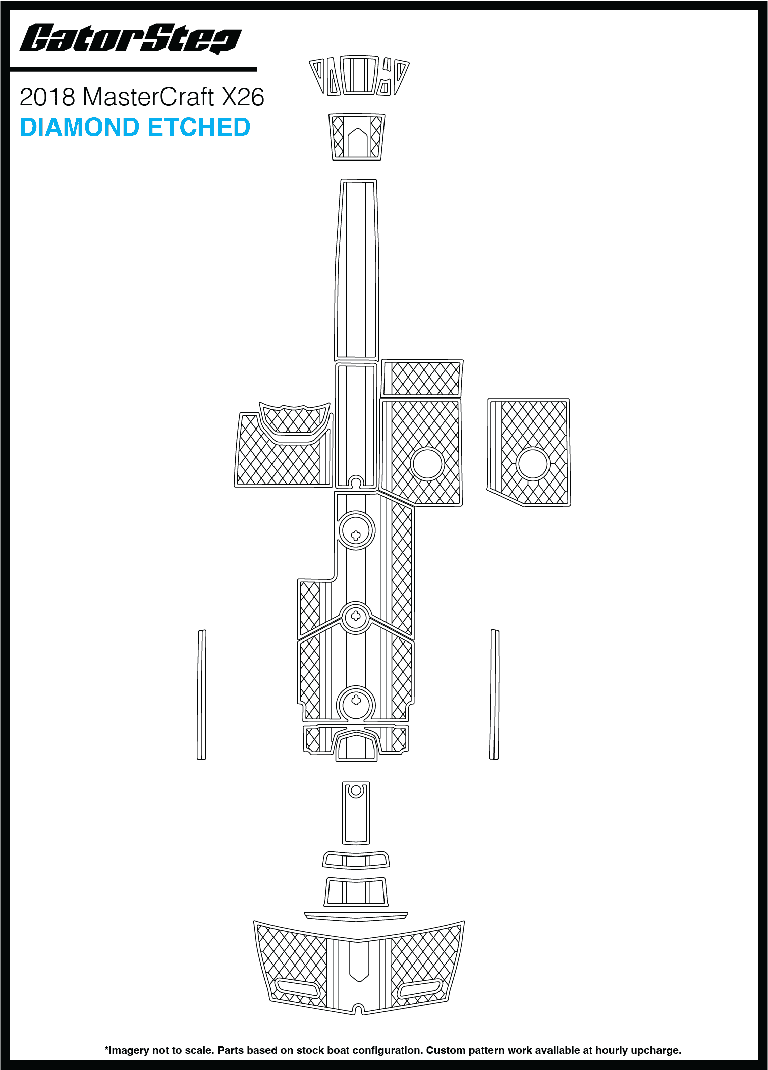 2018 MasterCraft X26 GatorStep Flooring Diamond Etched
