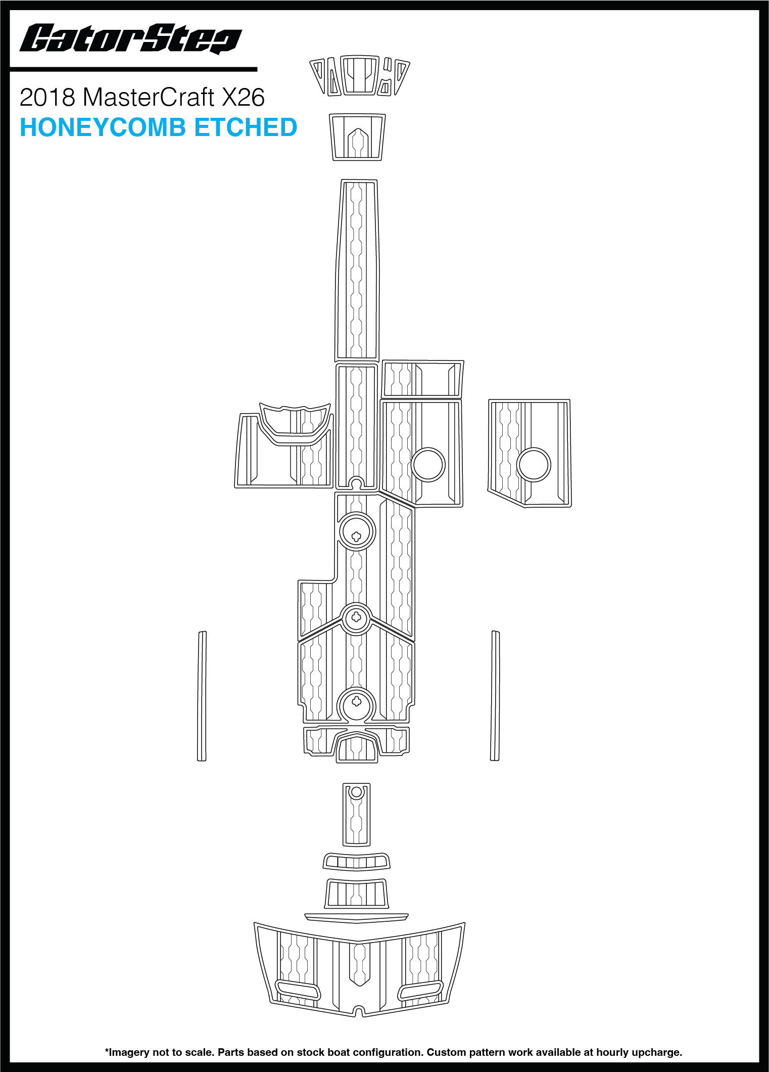 2018 MasterCraft X26 GatorStep Flooring Honeycomb Etched