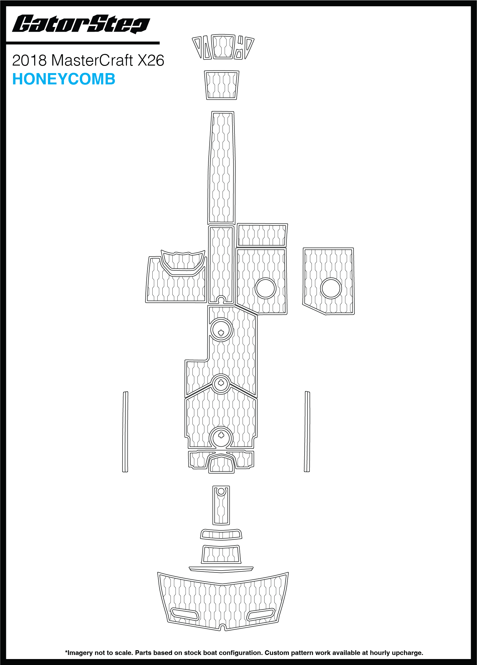 2018 MasterCraft X26 GatorStep Flooring Honeycomb