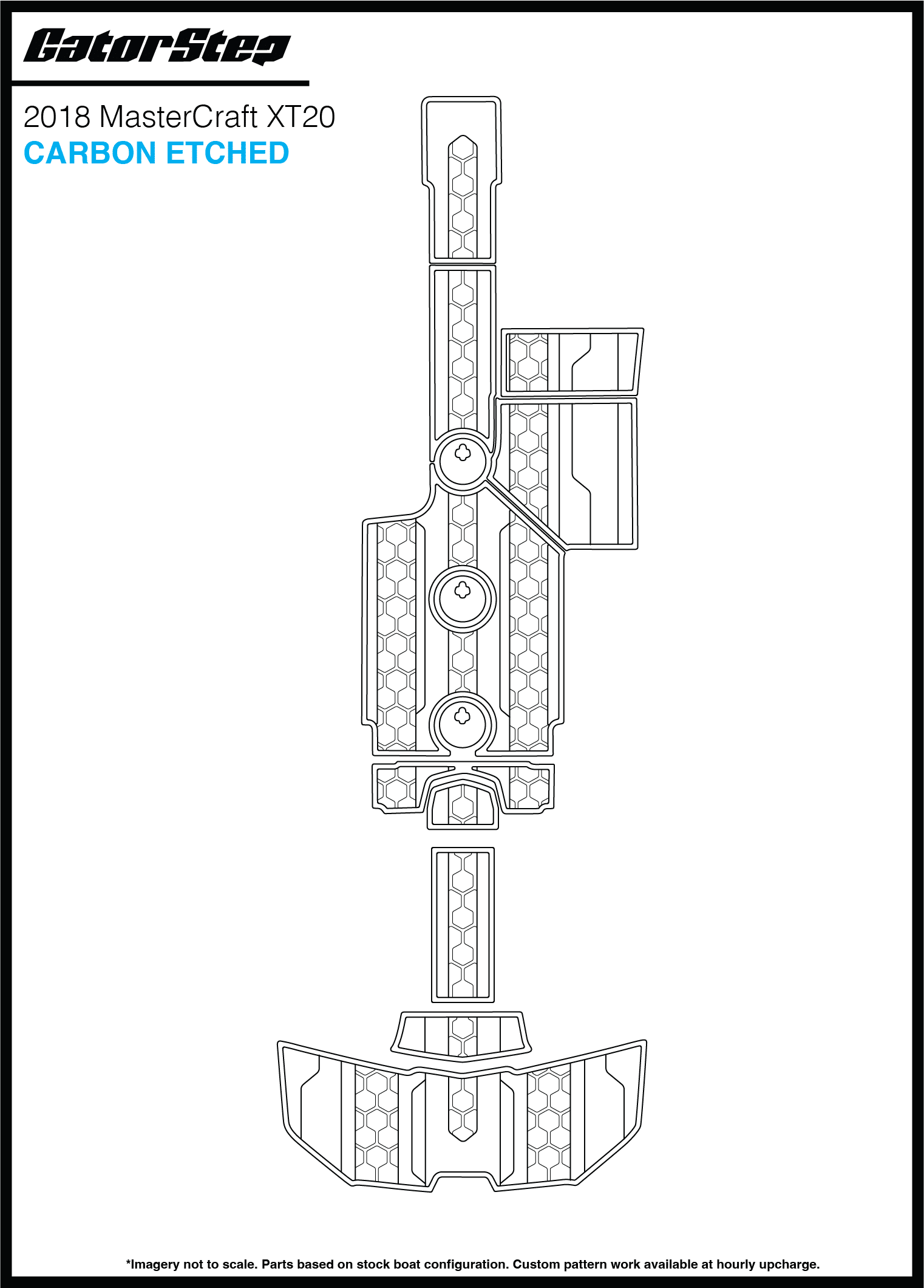 2018 MasterCraft XT20 GatorStep Flooring Carbon Etched