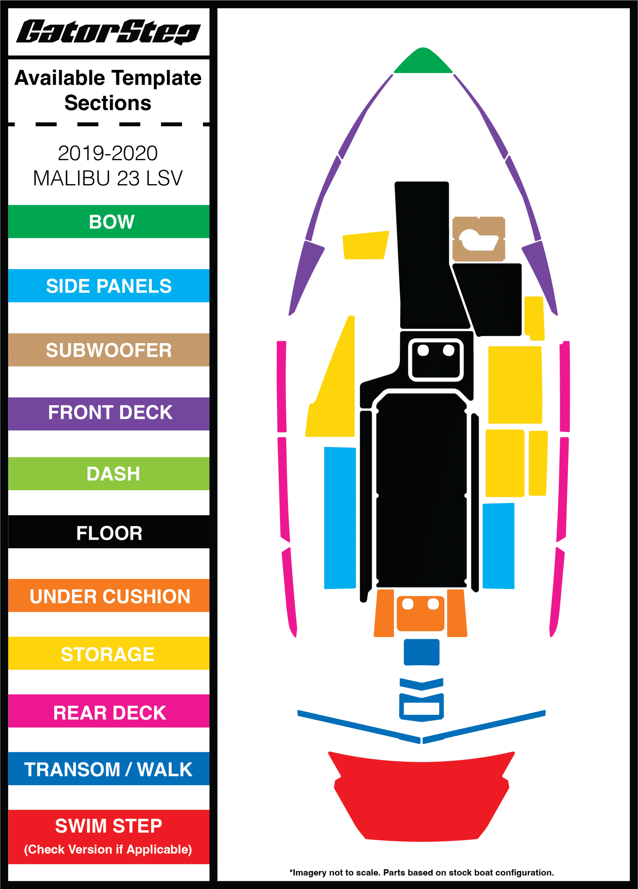 2019-2020 Malibu 23 LSV GatorStep Flooring Parts