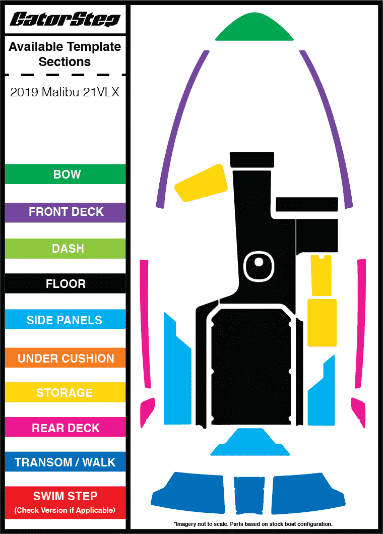 2019 Malibu 21 LVX GatorStep Flooring Parts