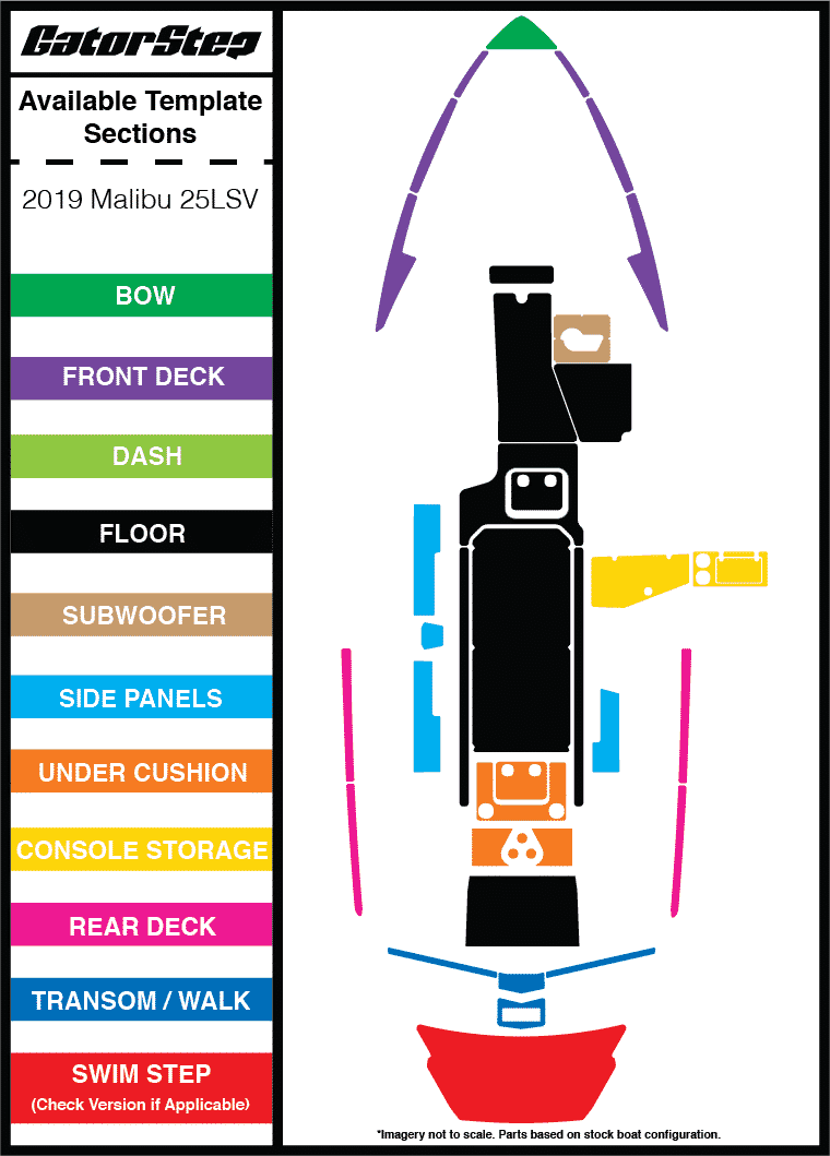 2019 Malibu 25 LSV GatorStep Flooring Parts