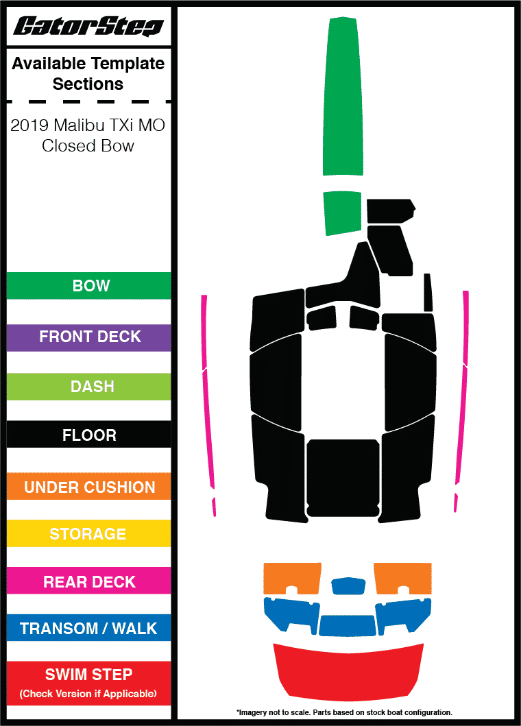 2019 malibu TXi MO Closed Bow GatorStep Flooring Parts