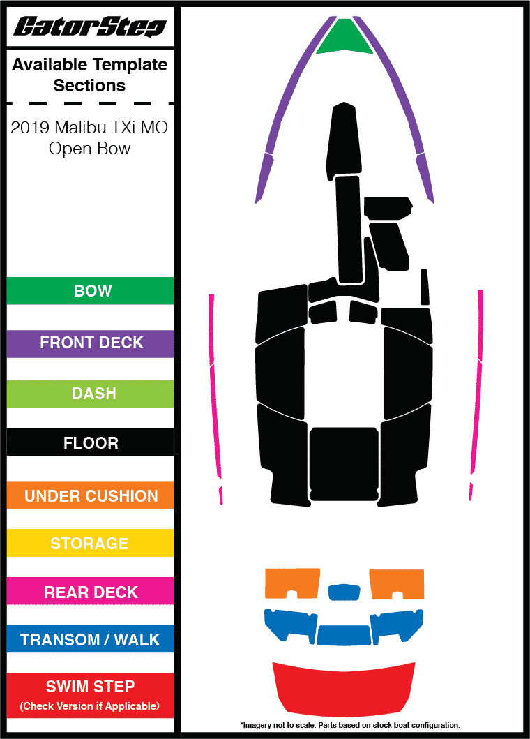 2019 Malibu TXi MO Open Bow GatorStep Flooring Parts
