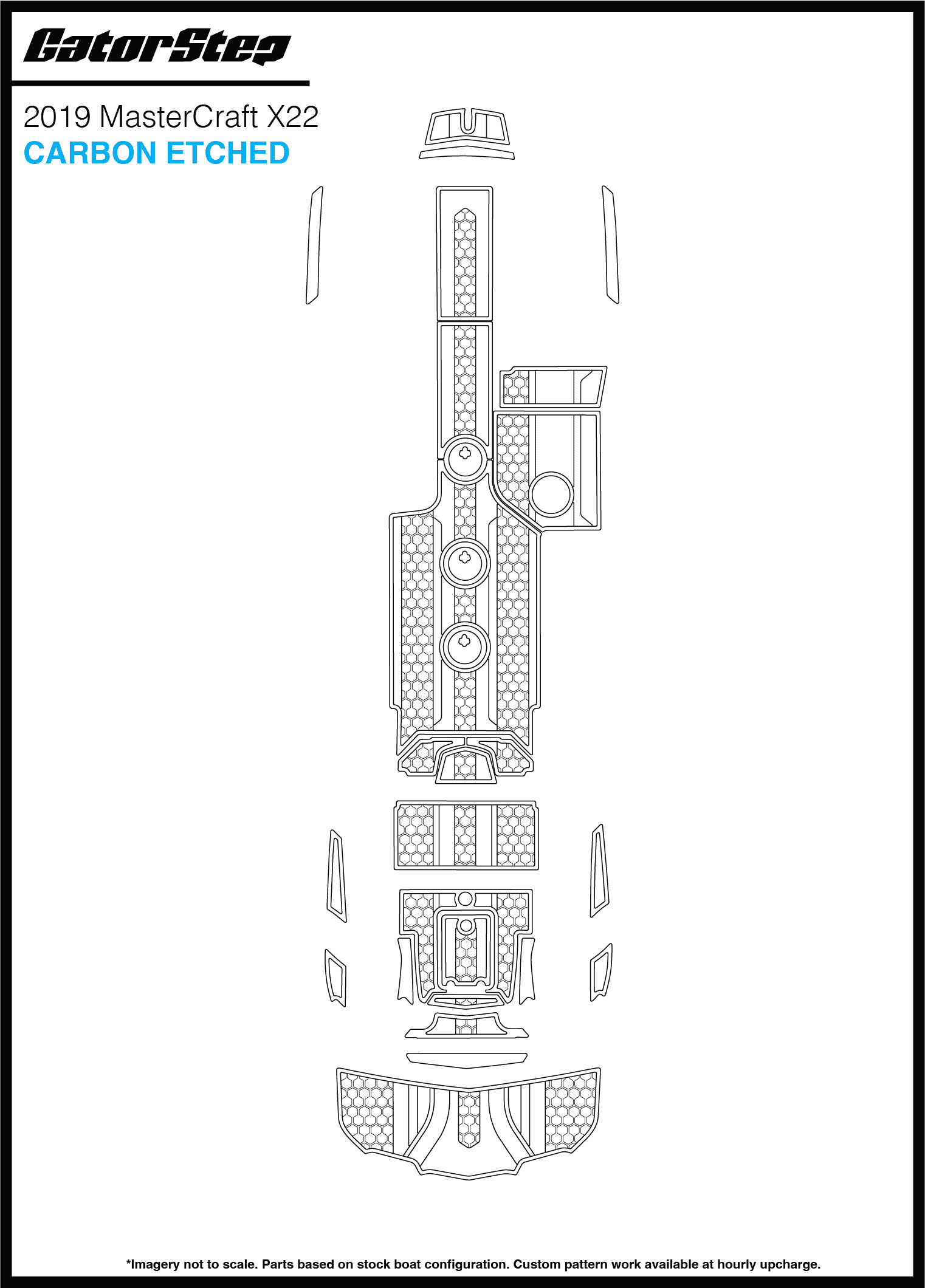 2019 MasterCraft X22 GatorStep Flooring Carbon Etched