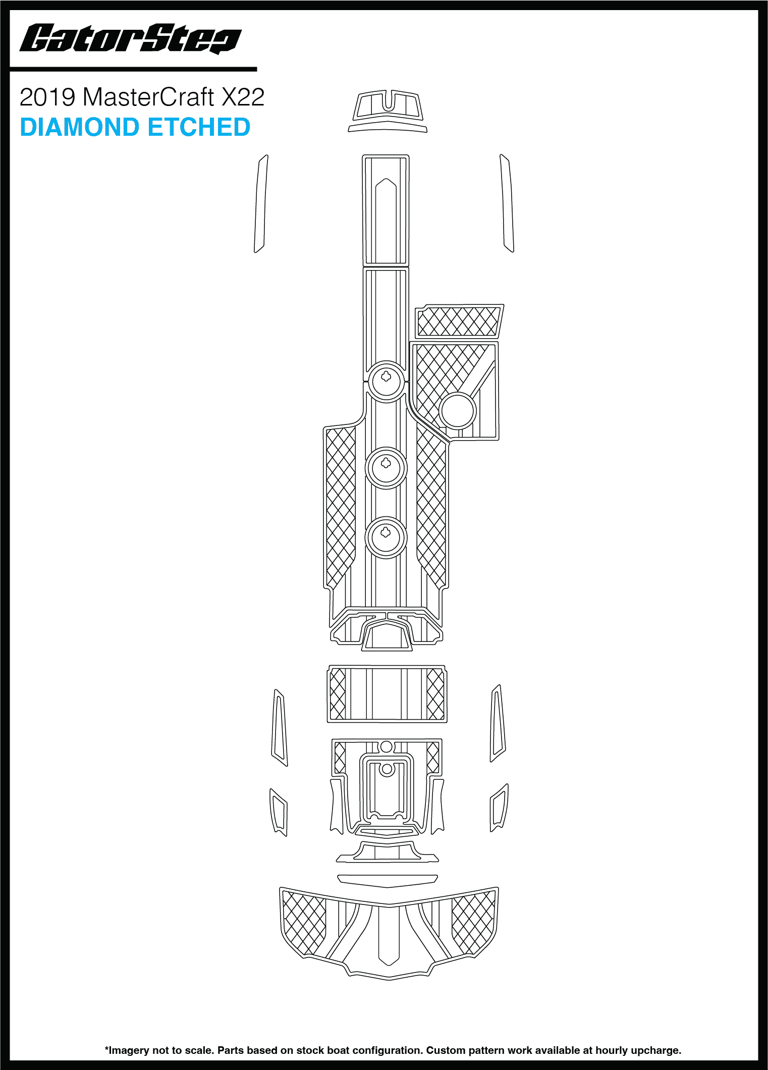 2019 MasterCraft X22 GatorStep Flooring Diamond Etched