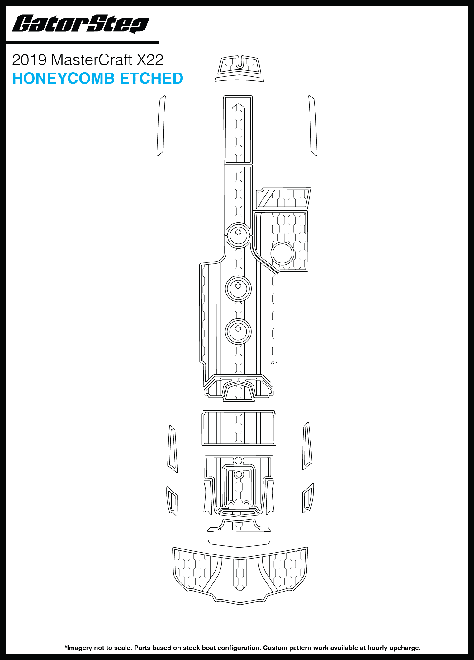 2019 MasterCraft X22 GatorStep Flooring Honeycomb Etched