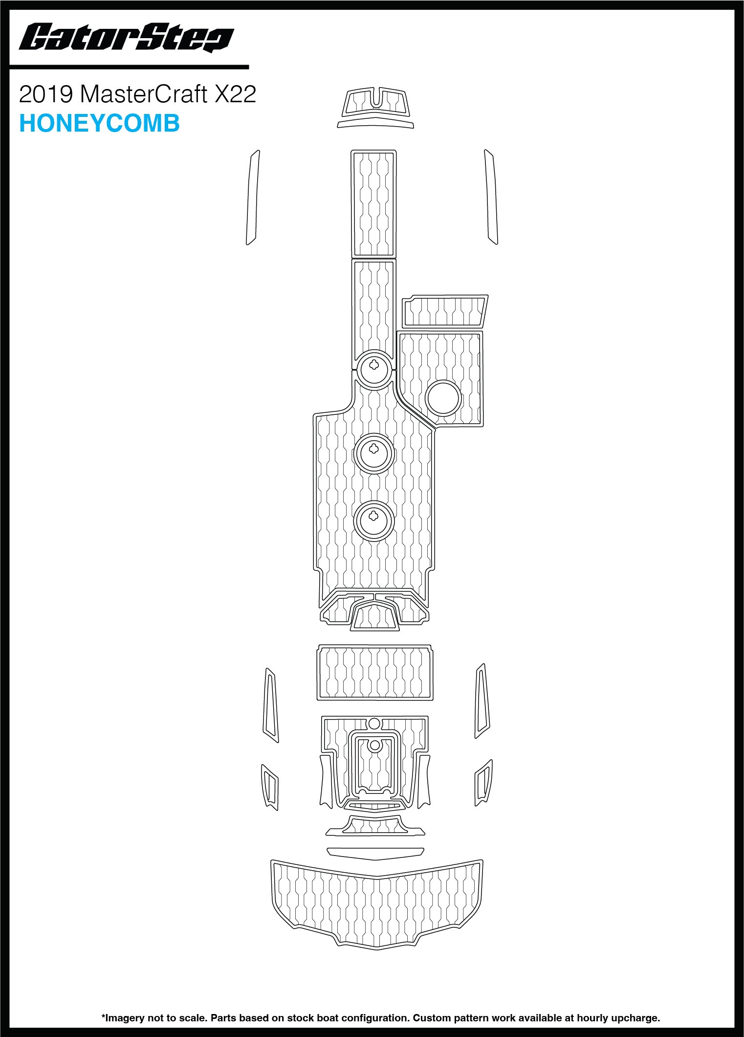 2019 MasterCraft X22 GatorStep Flooring Honeycomb