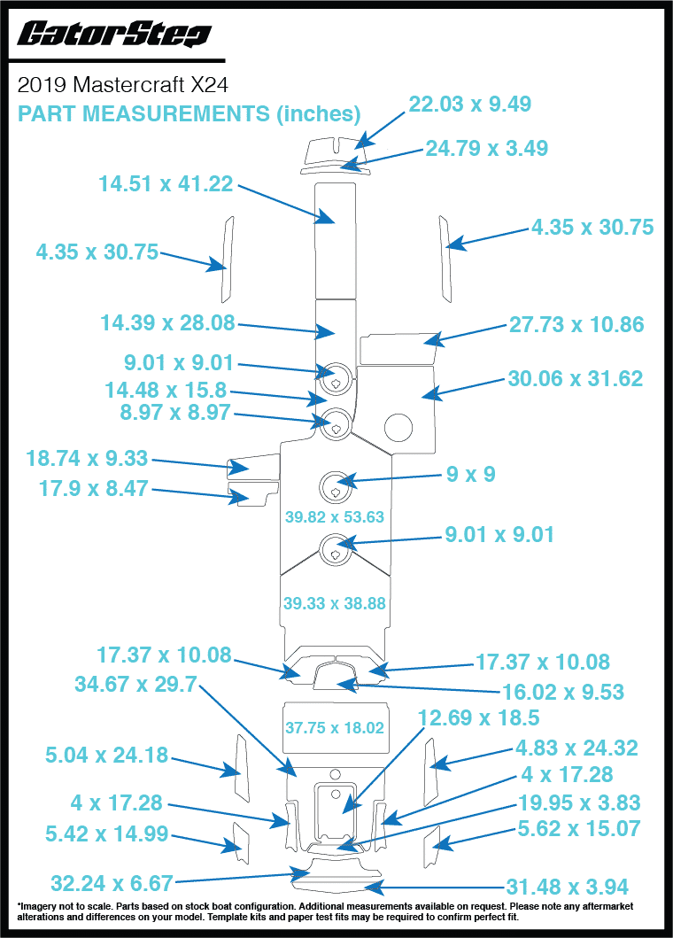 2019 Mastercraft X24 GatorStep Flooring Dimensions