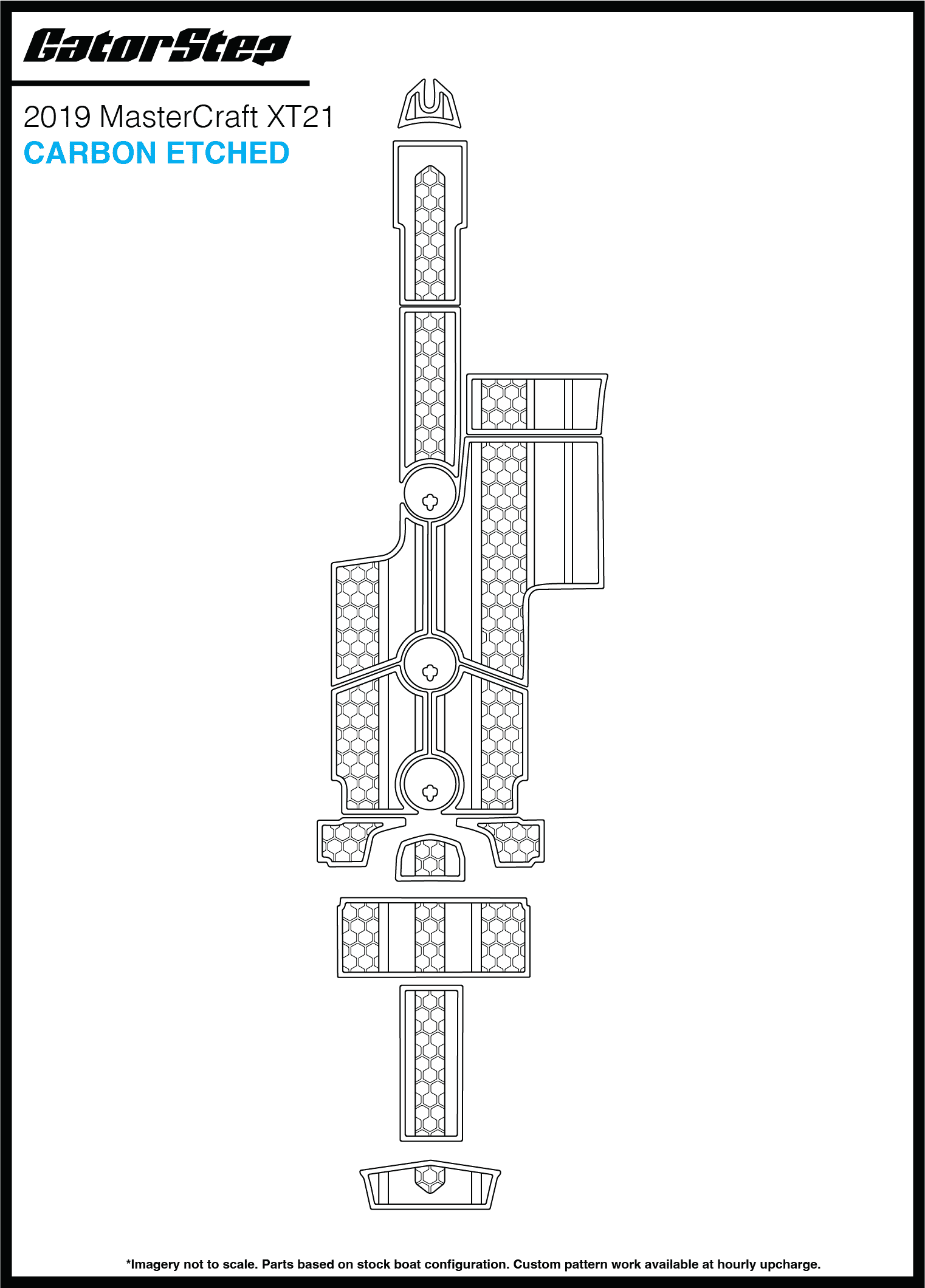 2019 Mastercraft XT21 GatorStep Flooring Carbon Etched
