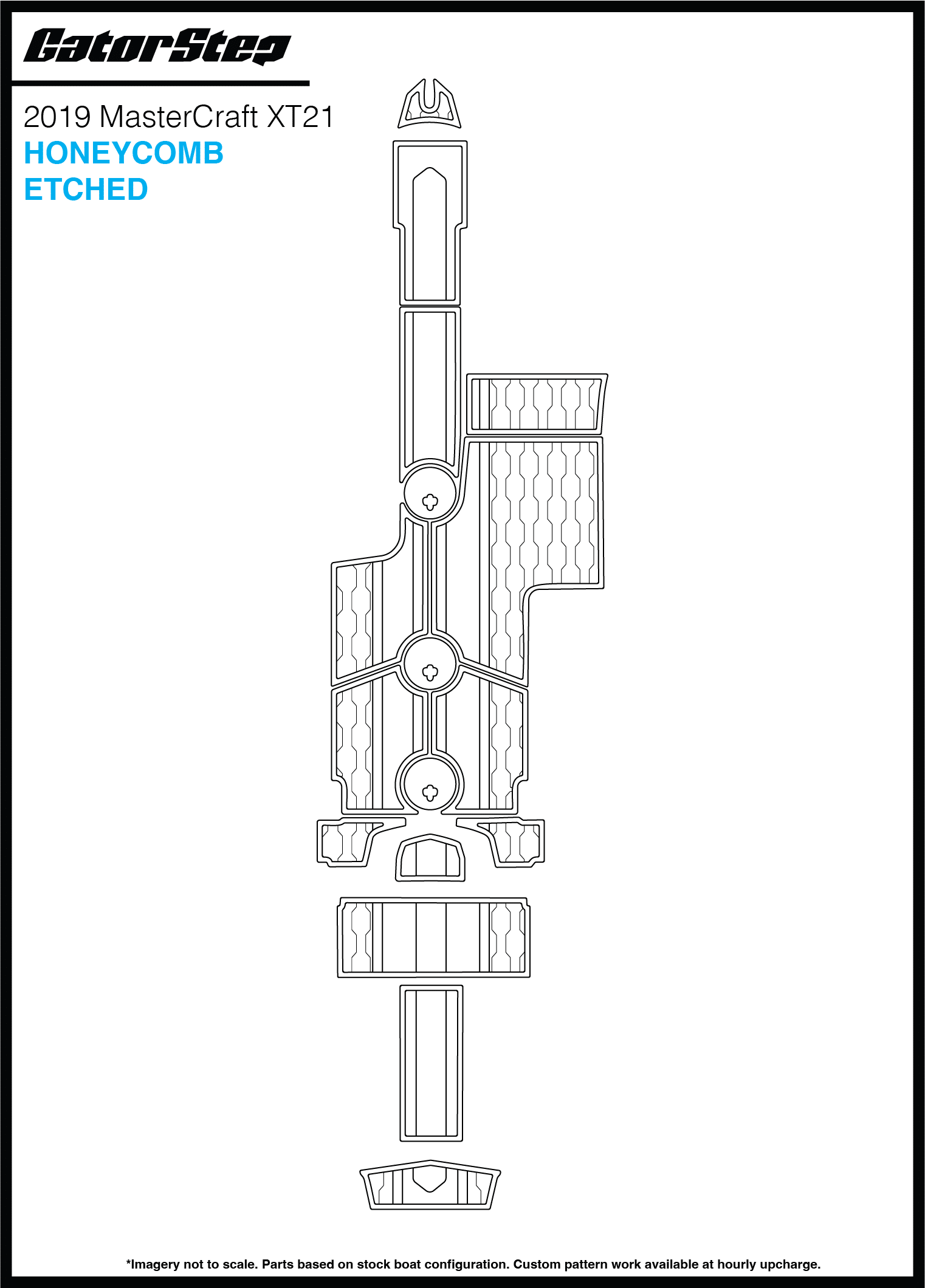 2019 Mastercraft XT21 GatorStep Flooring Honeycomb Etched