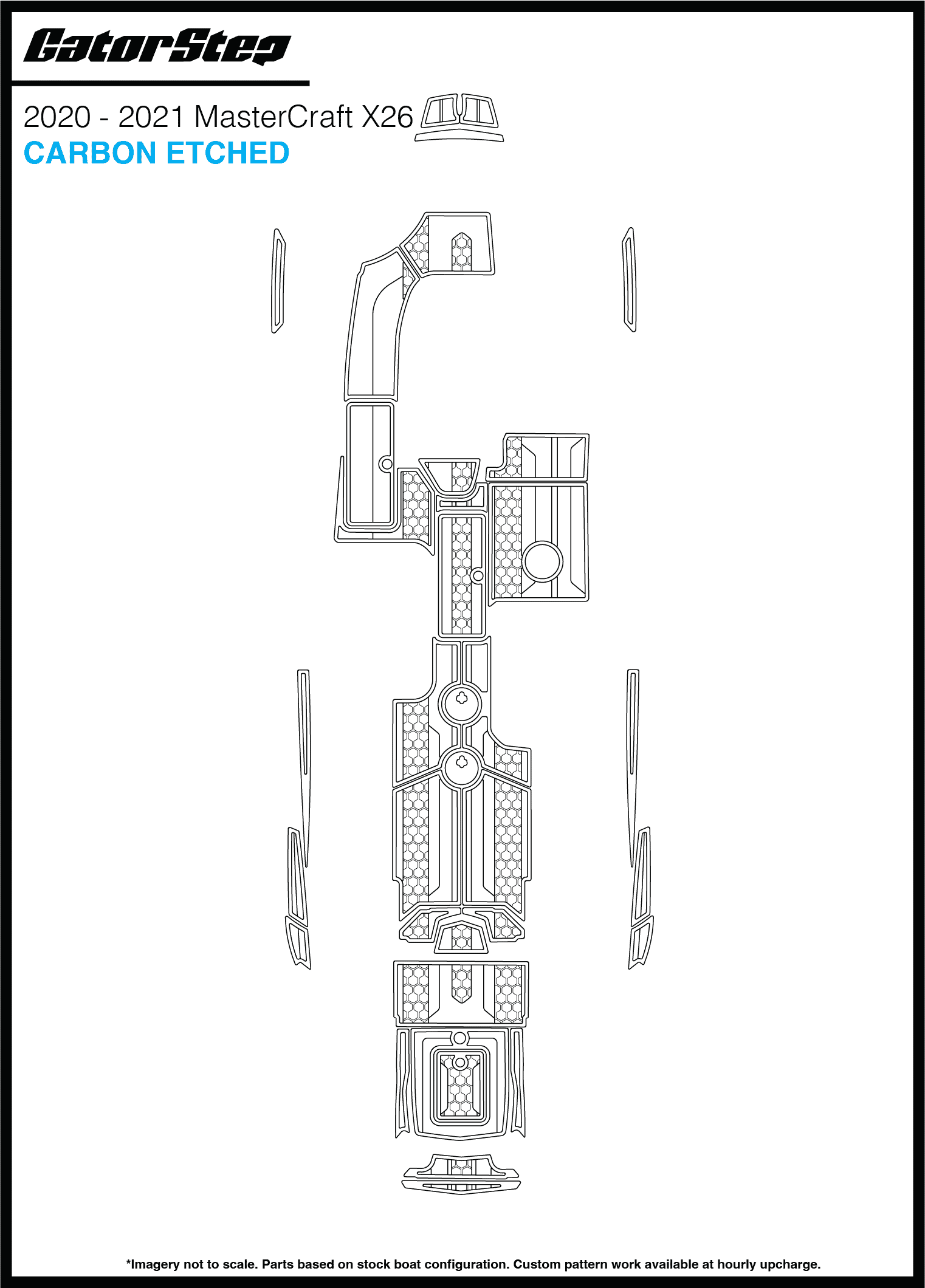 2020-2021 Mastercraft X26 GatorStep Flooring Carbon Etched