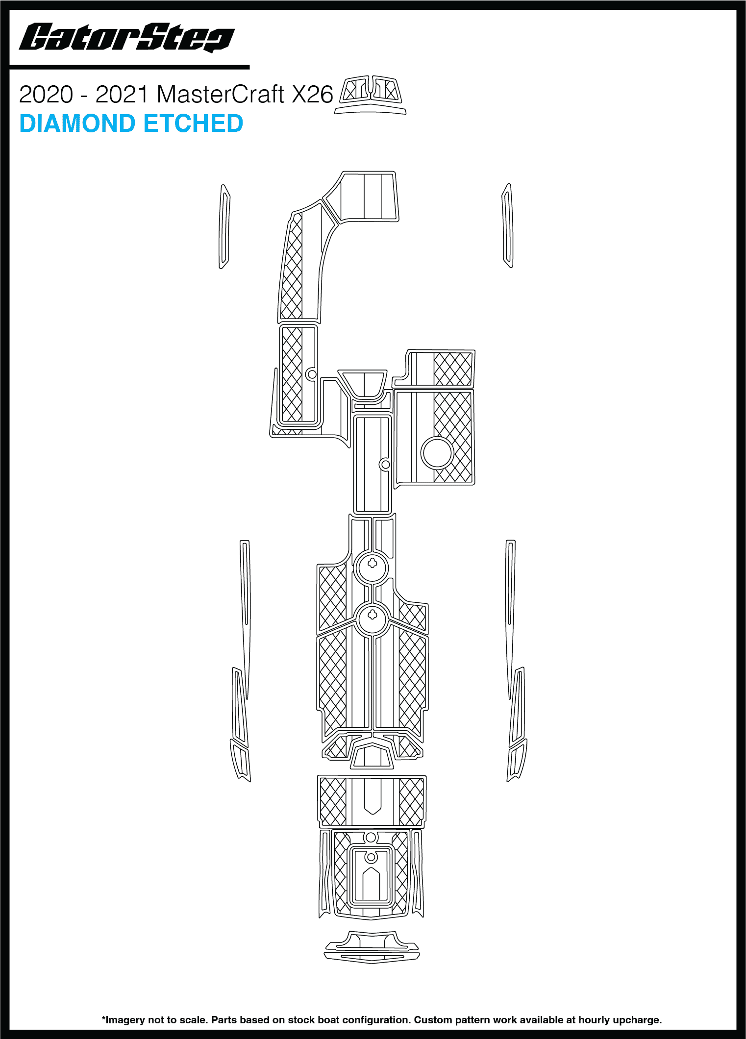 2020-2021 Mastercraft X26 GatorStep Flooring Diamond Etched