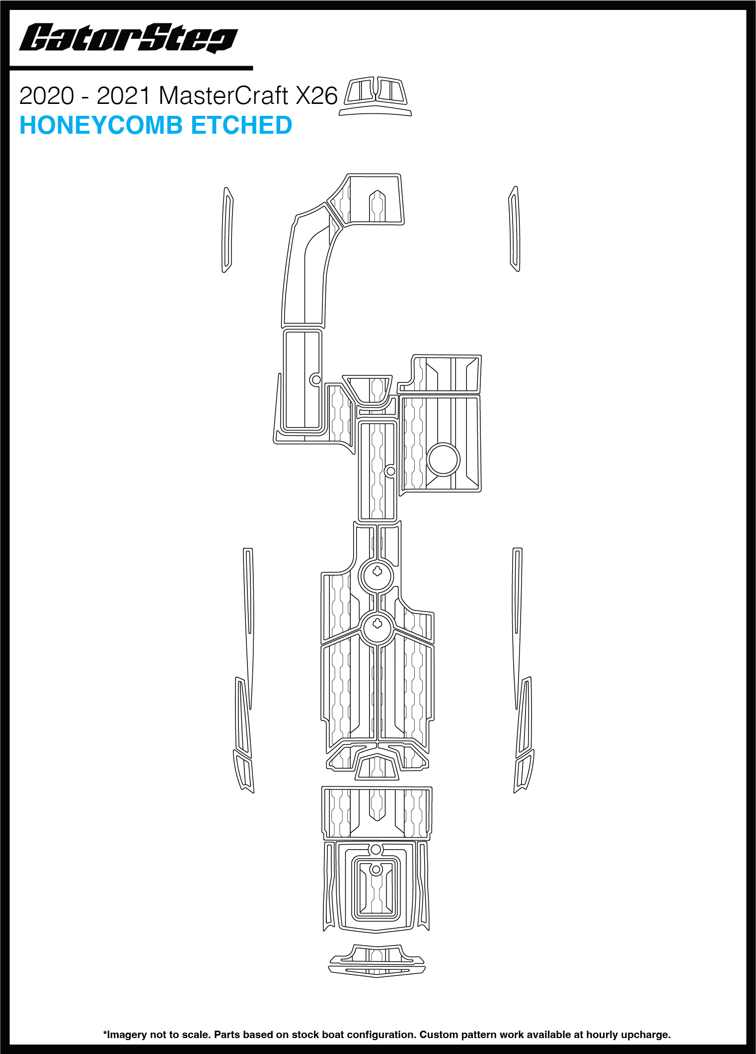 2020-2021 Mastercraft X26 GatorStep Flooring Honeycomb Etched
