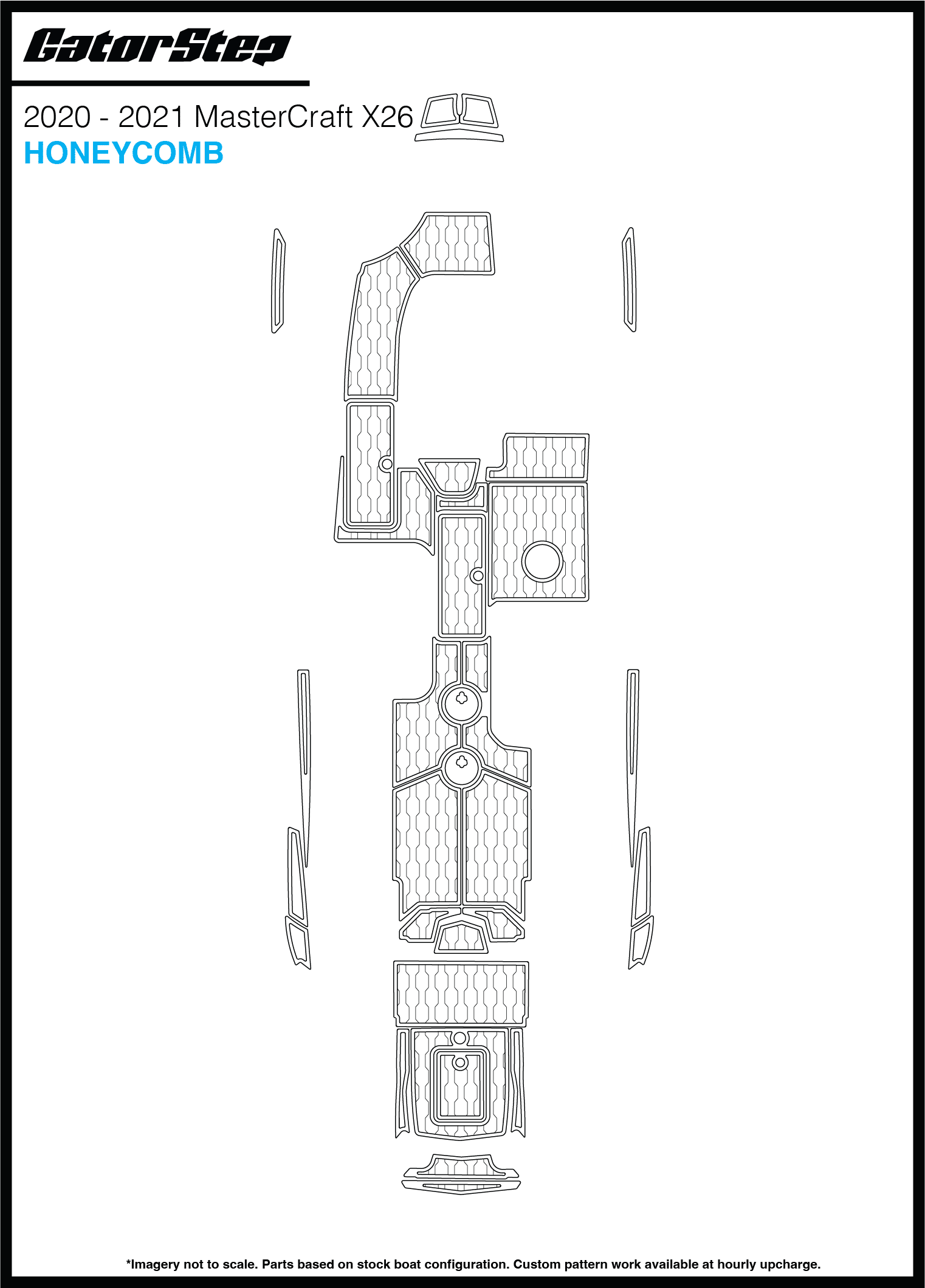 2020-2021 Mastercraft X26 GatorStep Flooring Honeycomb