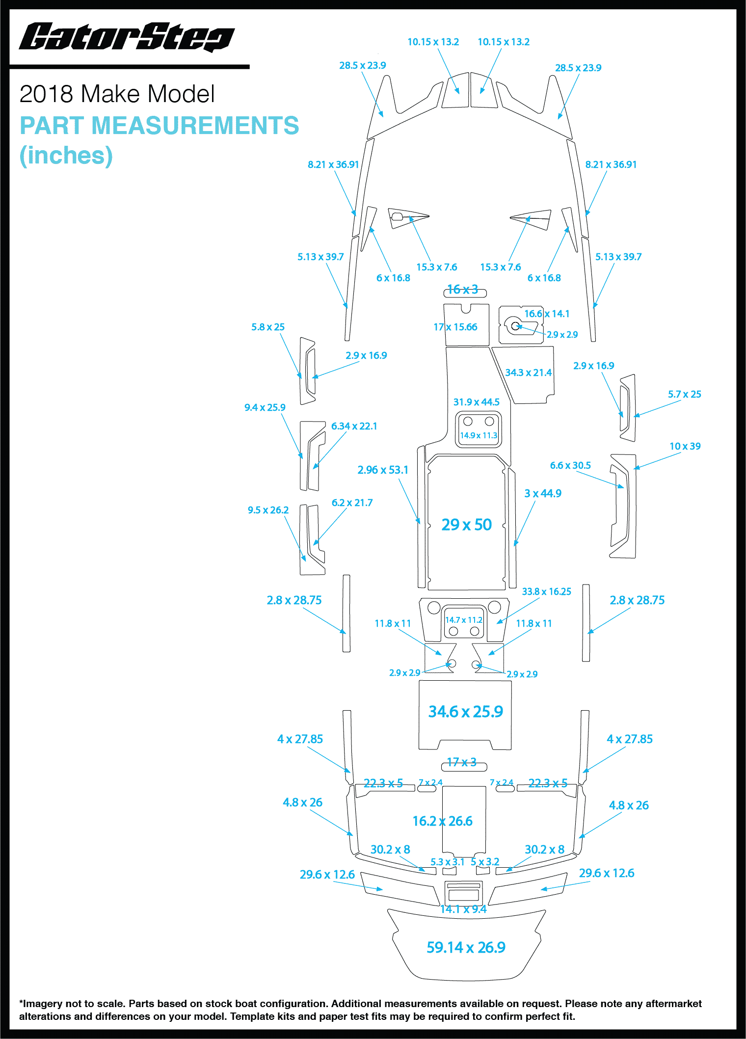 2020 Malibu 23 MXZ GatorStep Flooring Dimensions