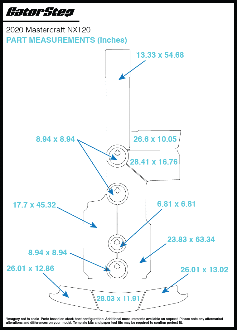 2020 Mastercraft NXT20 GatorStep Flooring Dimensions