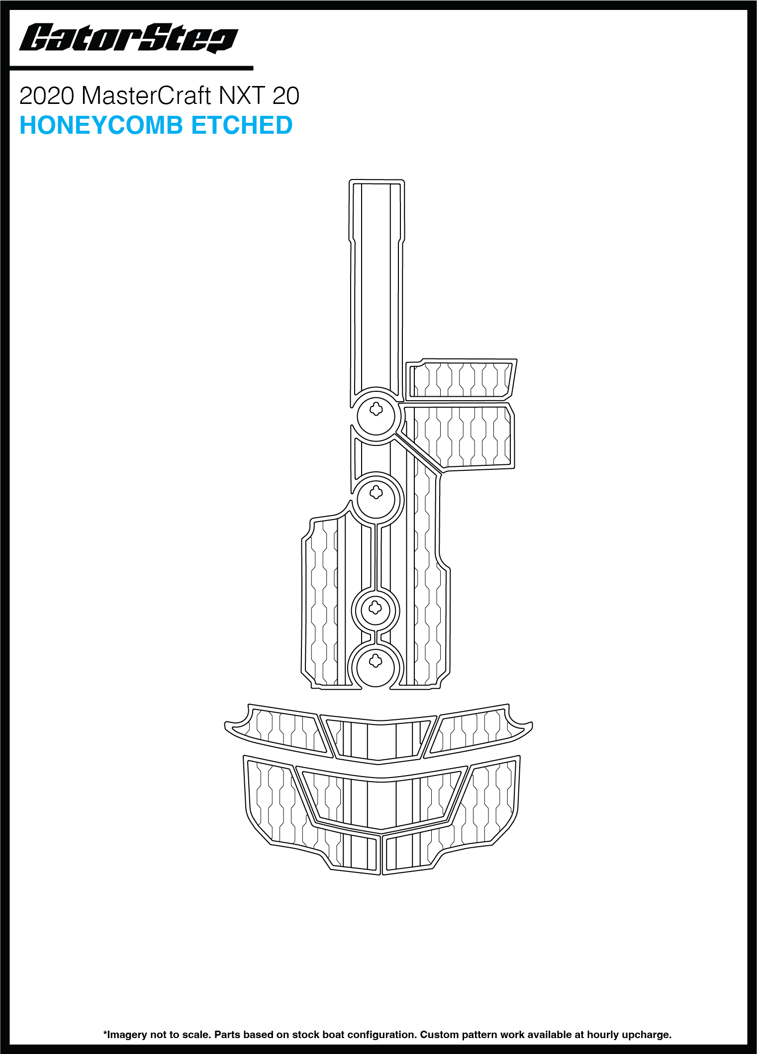 2020 Mastercraft NXT20 GatorStep Flooring Honeycomb Etched