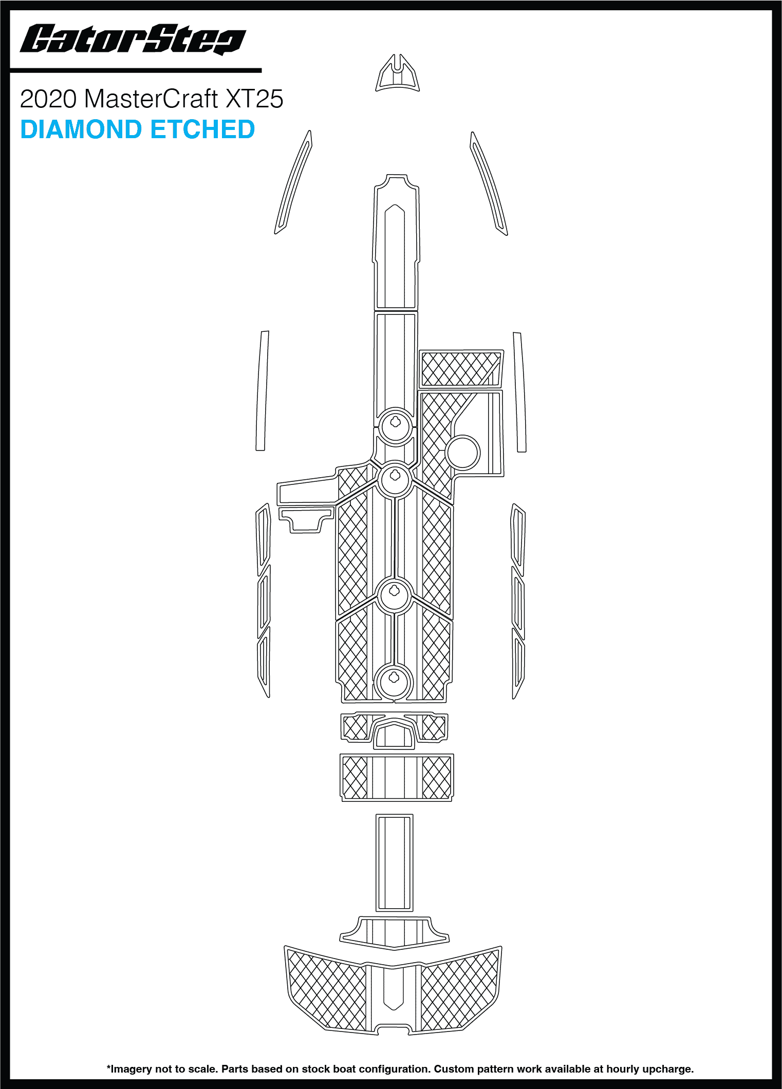 2020 Mastercraft XT25 GatorStep Flooring Diamond Etched