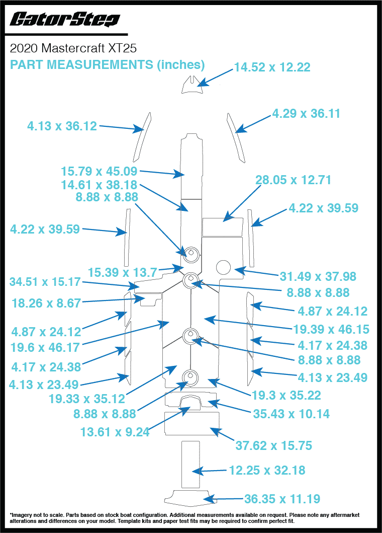2020 Mastercraft XT25 GatorStep Flooring Dimensions