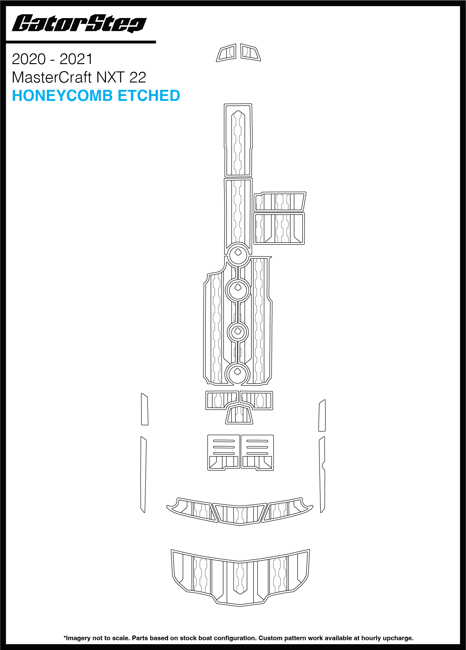 2020-2021 Mastercraft NXT22 GatorStep Flooring Honeycomb Etched